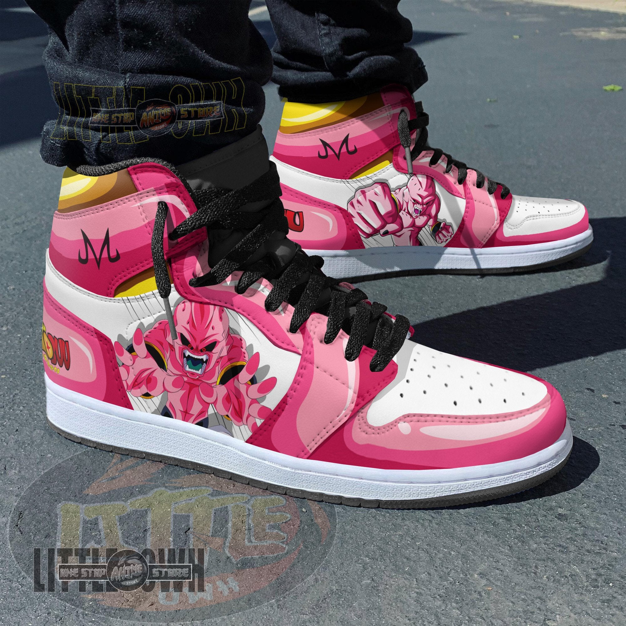 Ideafootwear Majin Buu AJ1 High Sneakers Shoes For Men And Women