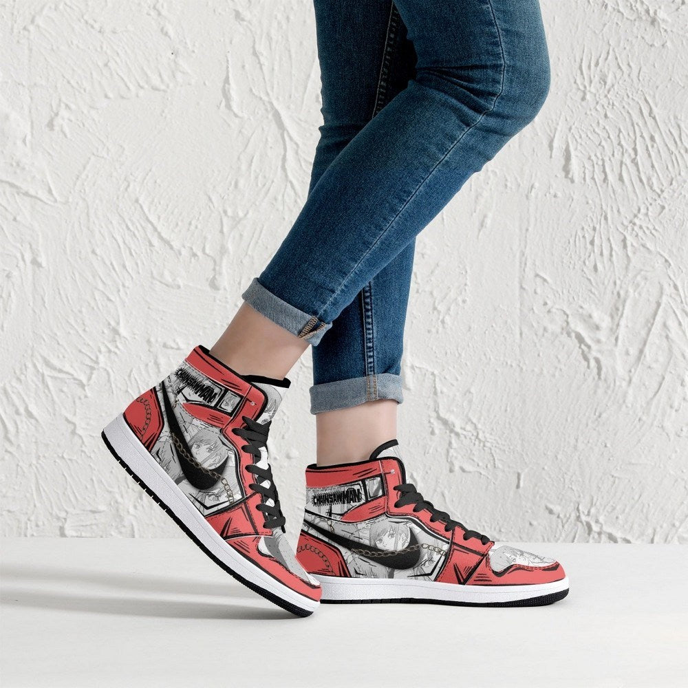 Ideafootwear Makima Chainsaw Man AJ1 High Sneakers Shoes For Men And Women