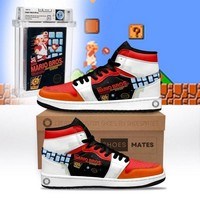 Ideafootwear Mario Bros Nintendo AJ1 High Sneakers Shoes For Men And Women