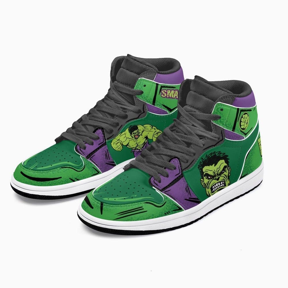 Ideafootwear Marvel Hulk AJ1 High Sneakers Shoes For Men And Women