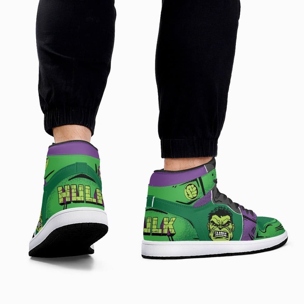Ideafootwear Marvel Hulk AJ1 High Sneakers Shoes For Men And Women