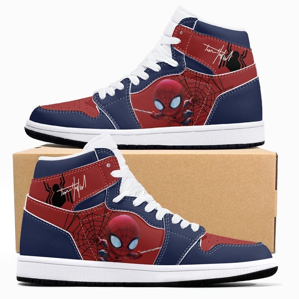Ideafootwear Marvel Spiderman AJ1 High Sneakers Shoes For Men And Women