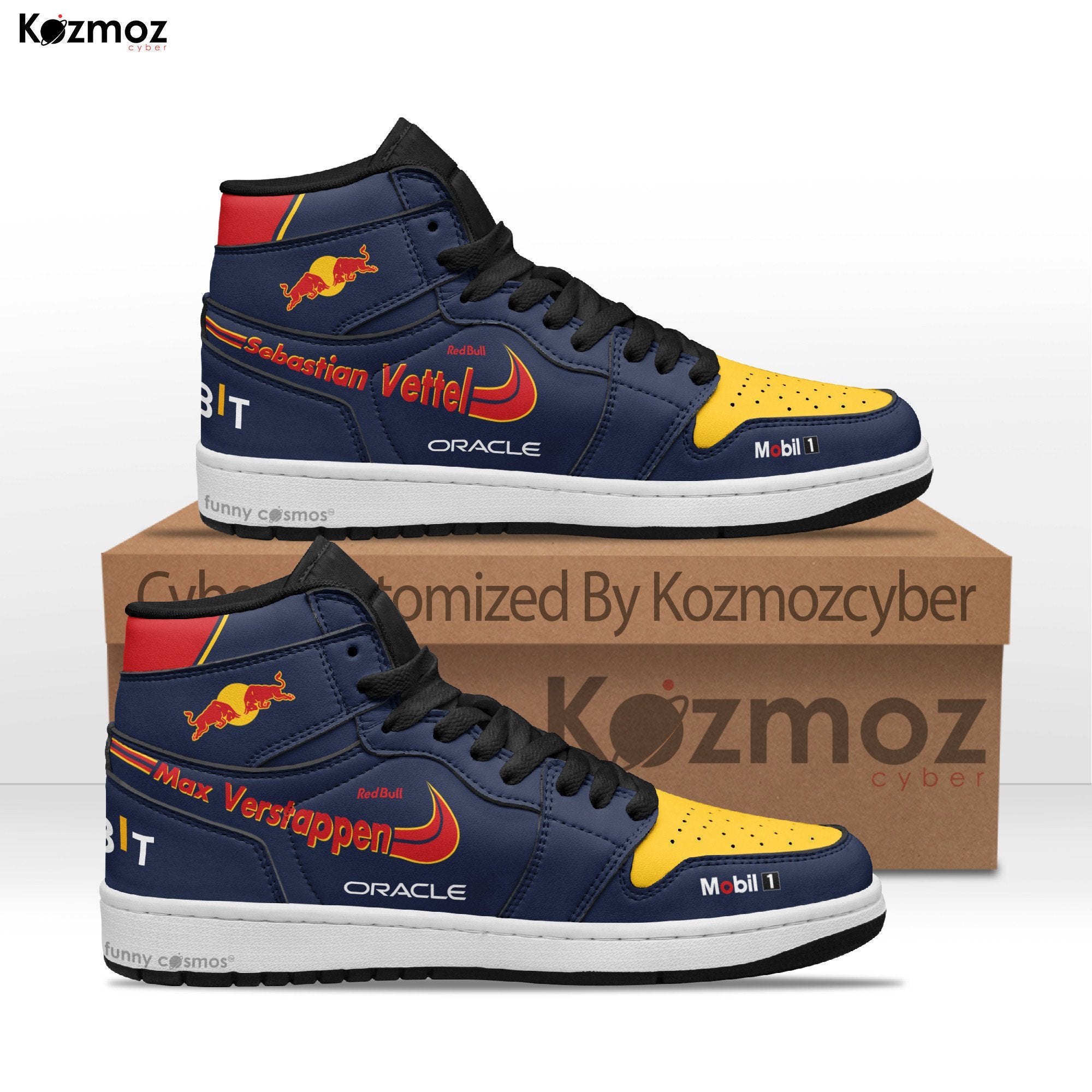 Ideafootwear Max Verstappen AJ1 High Sneakers Shoes For Men And Women