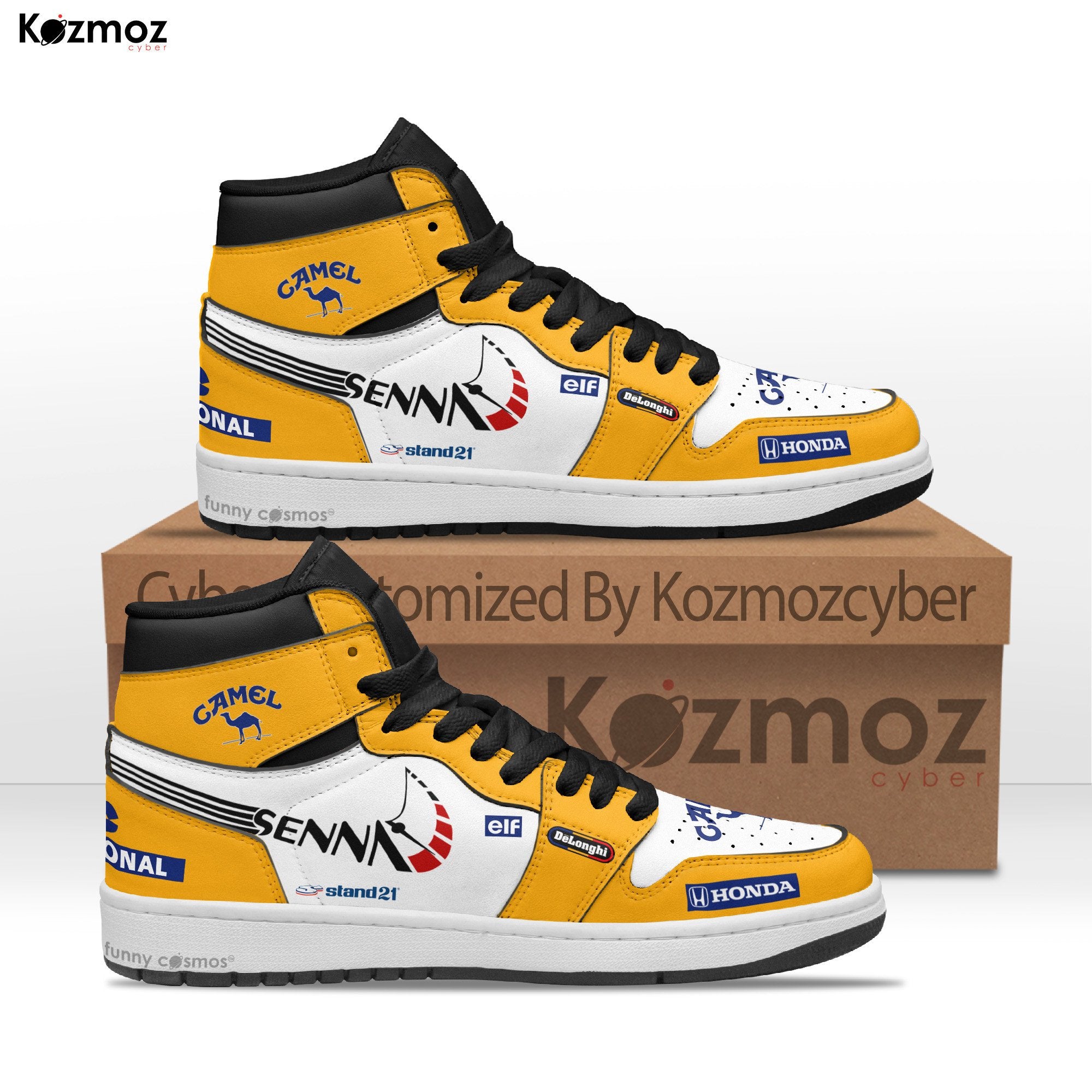 Ideafootwear McLaren AJ1 High Sneakers Shoes For Men And Women