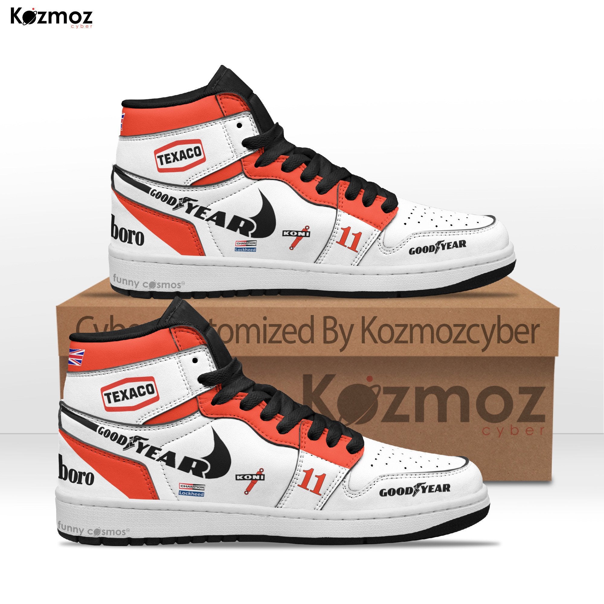 Ideafootwear McLaren James Hunt AJ1 High Sneakers Shoes For Men And Women