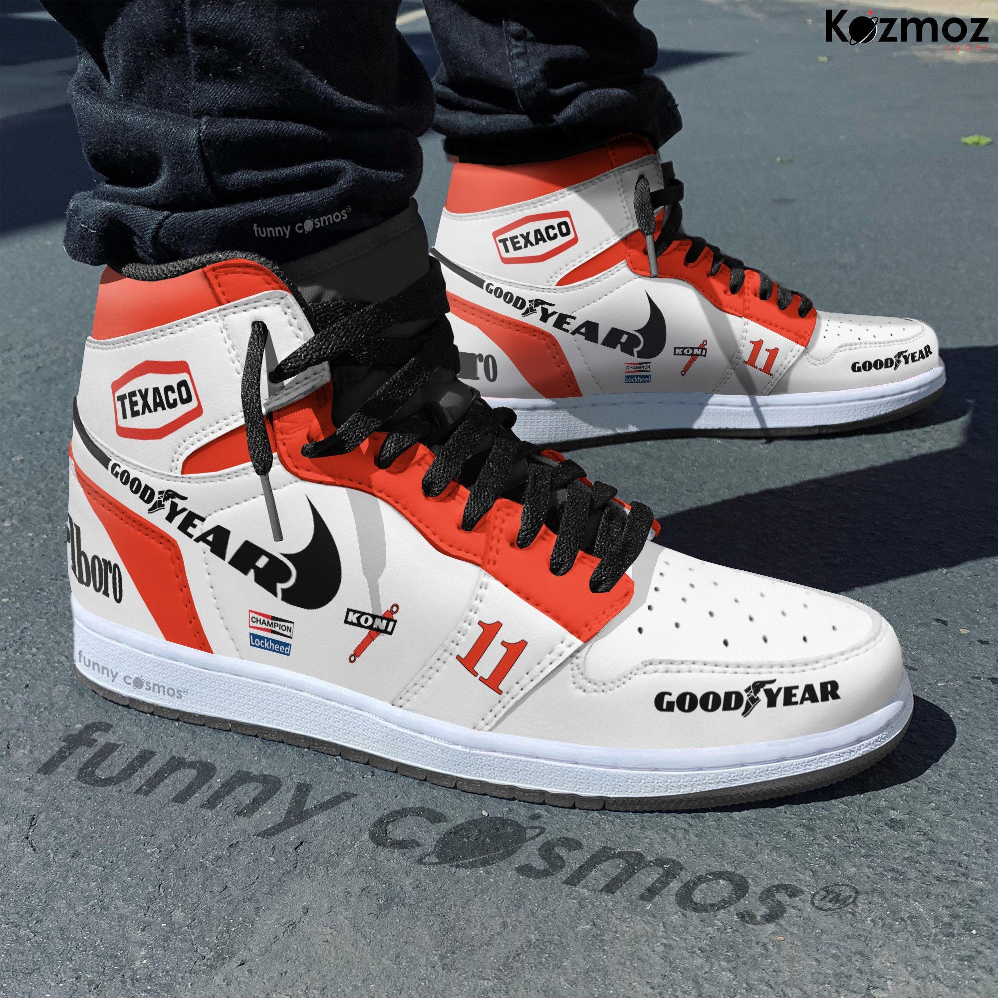 Ideafootwear McLaren James Hunt AJ1 High Sneakers Shoes For Men And Women