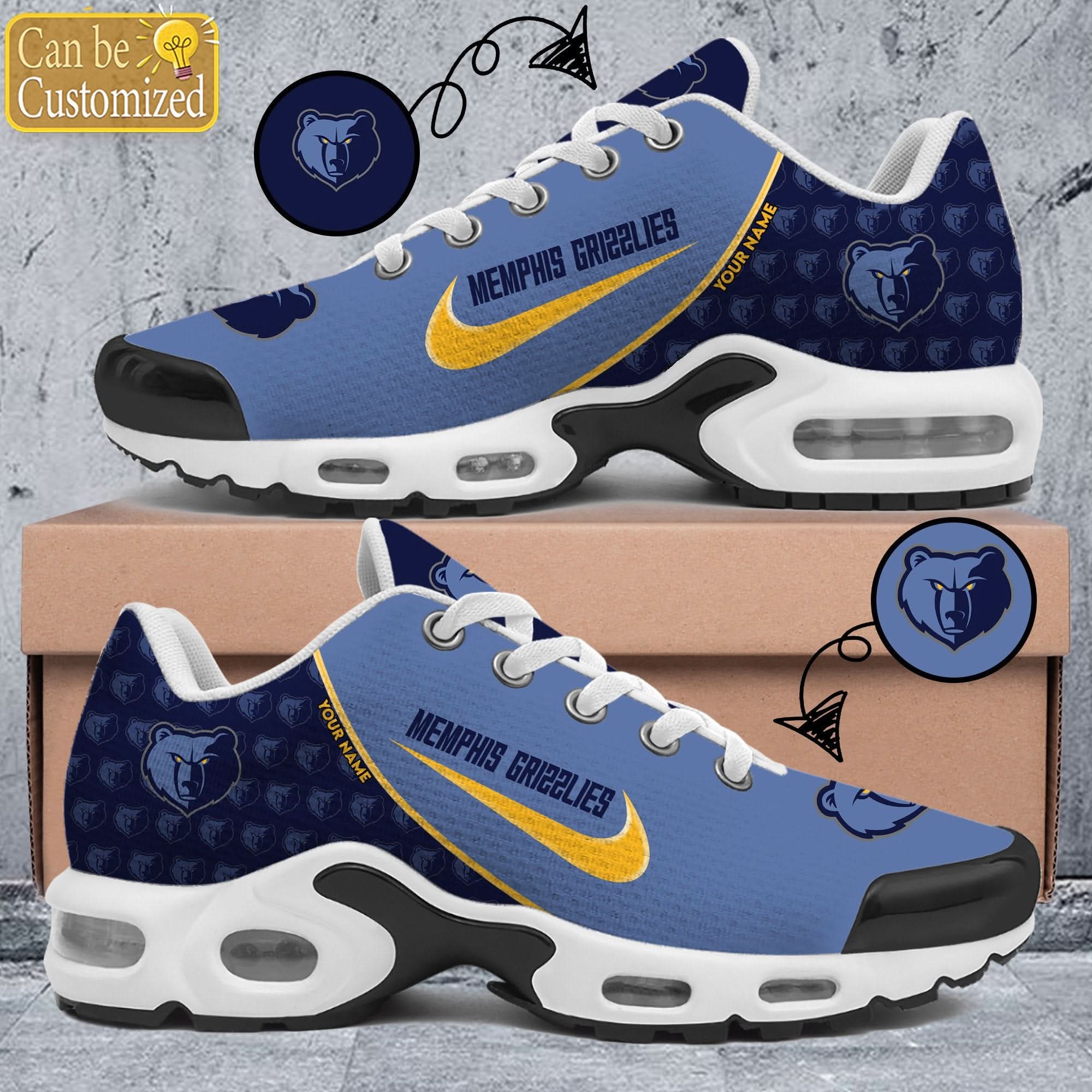 Ideafootwear Memphis Grizzlies TN Shoes Sneakers For Men And Women