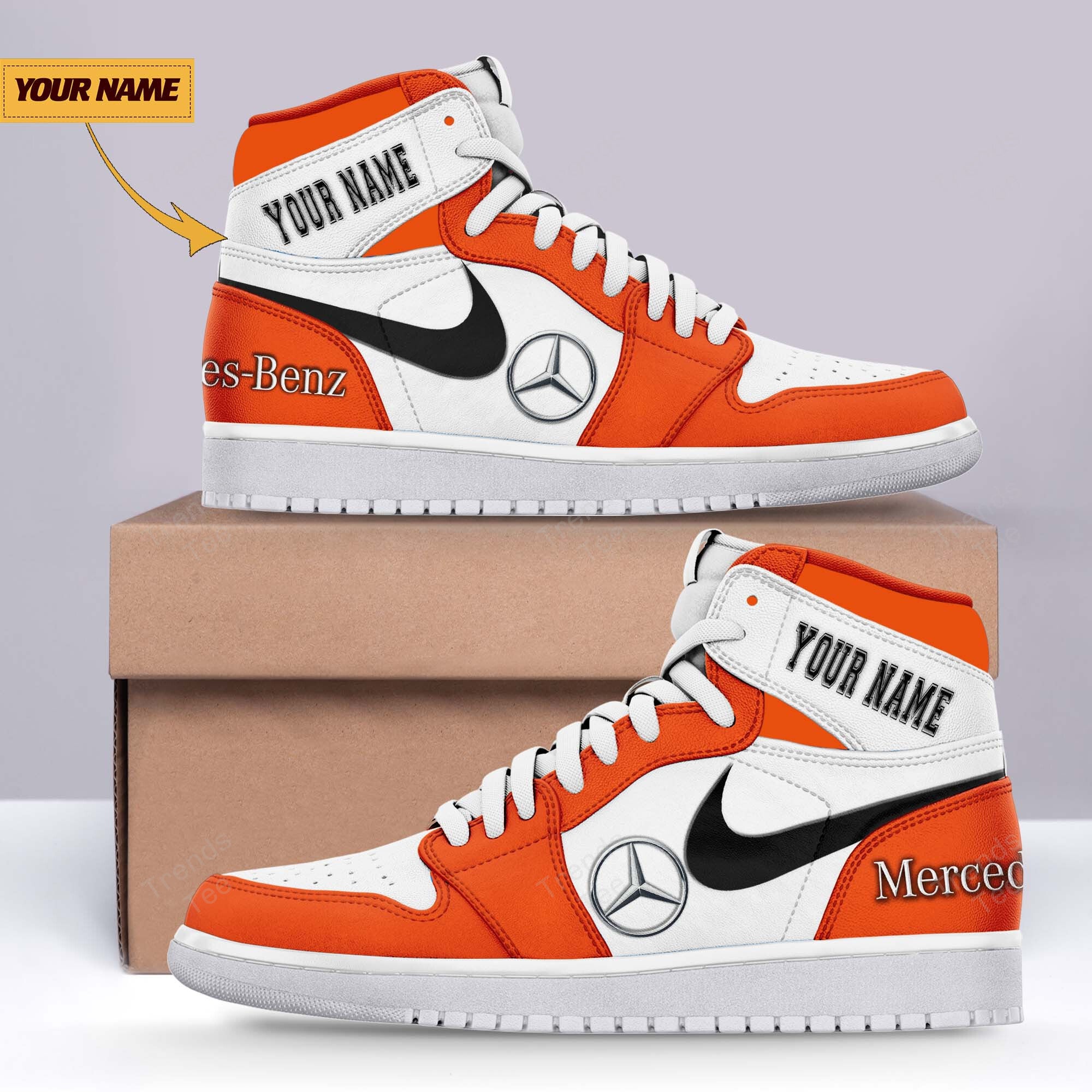 Ideafootwear Mercedes-Benz AJ1 High Sneakers Shoes For Men And Women