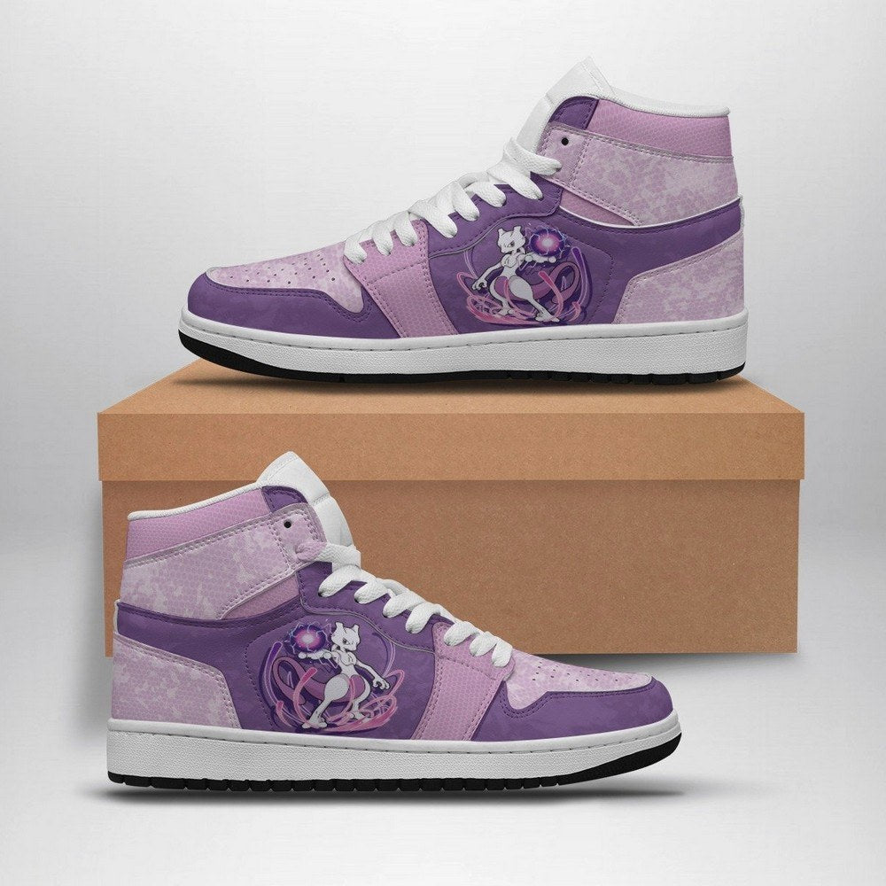 Ideafootwear Mewtwo Attack Pokemon  AJ1 High Sneakers Shoes For Men And Women