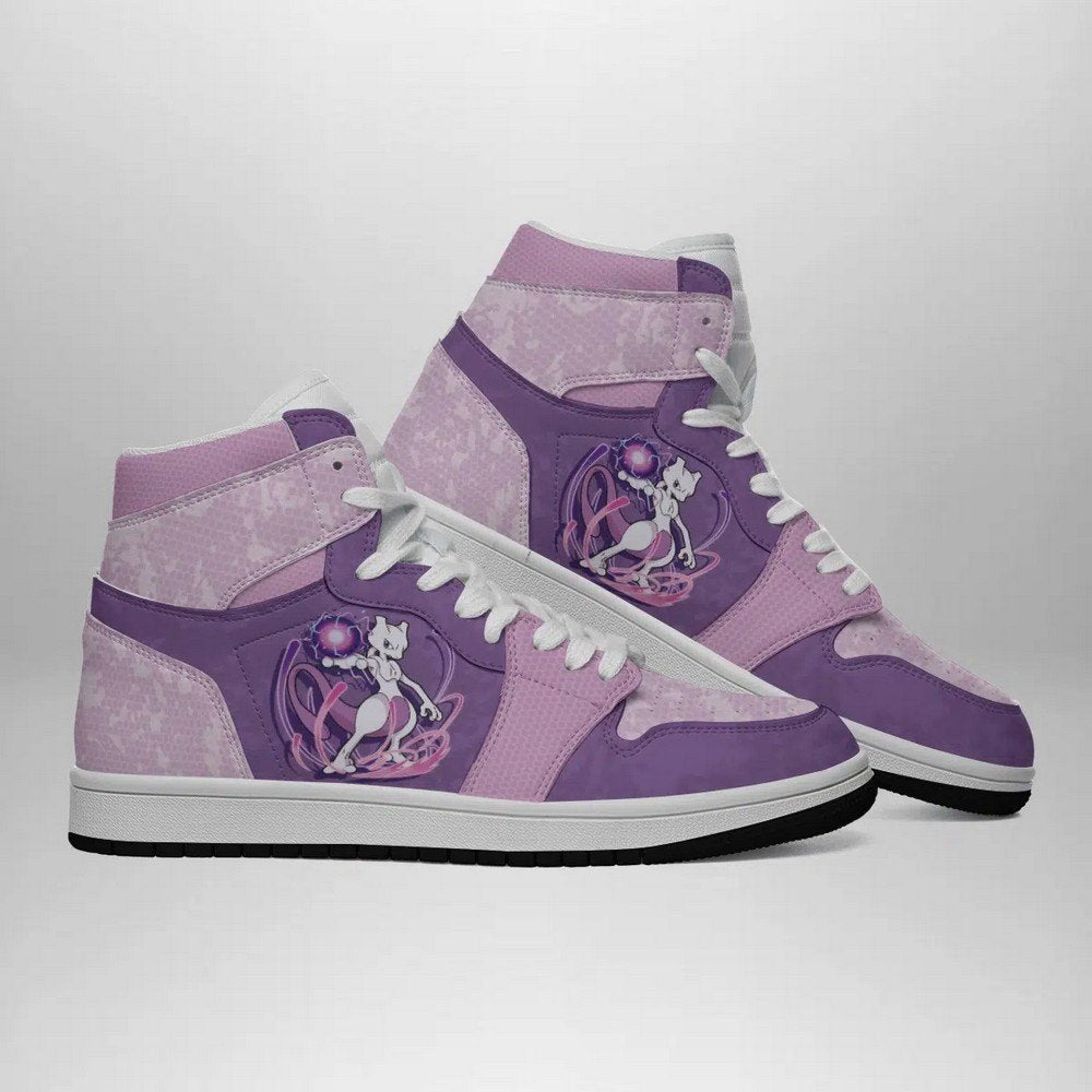 Ideafootwear Mewtwo Attack Pokemon  AJ1 High Sneakers Shoes For Men And Women