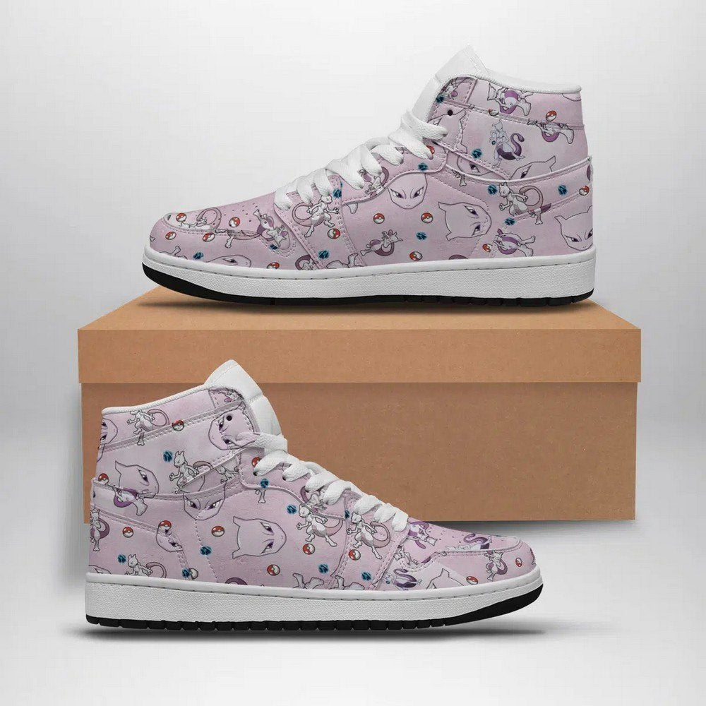 Ideafootwear Mewtwo Pattern Pokemon  AJ1 High Sneakers Shoes For Men And Women