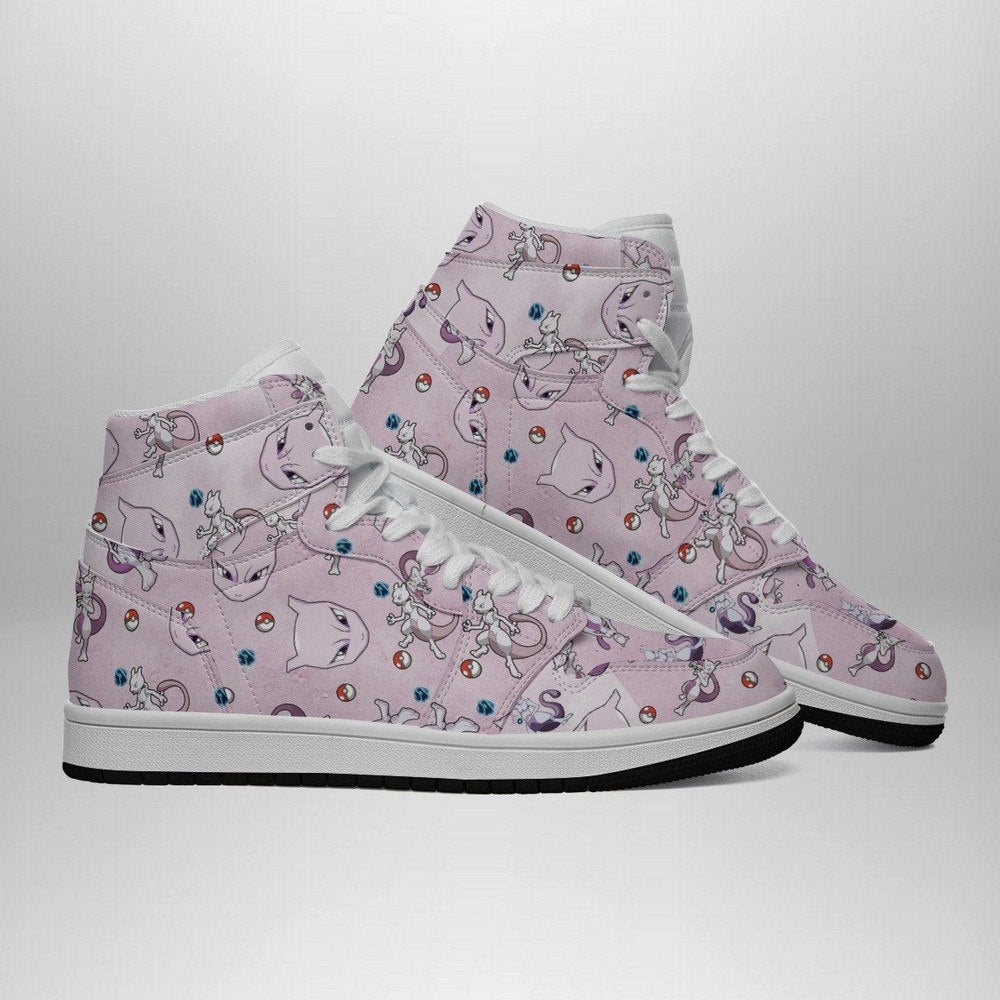 Ideafootwear Mewtwo Pattern Pokemon  AJ1 High Sneakers Shoes For Men And Women