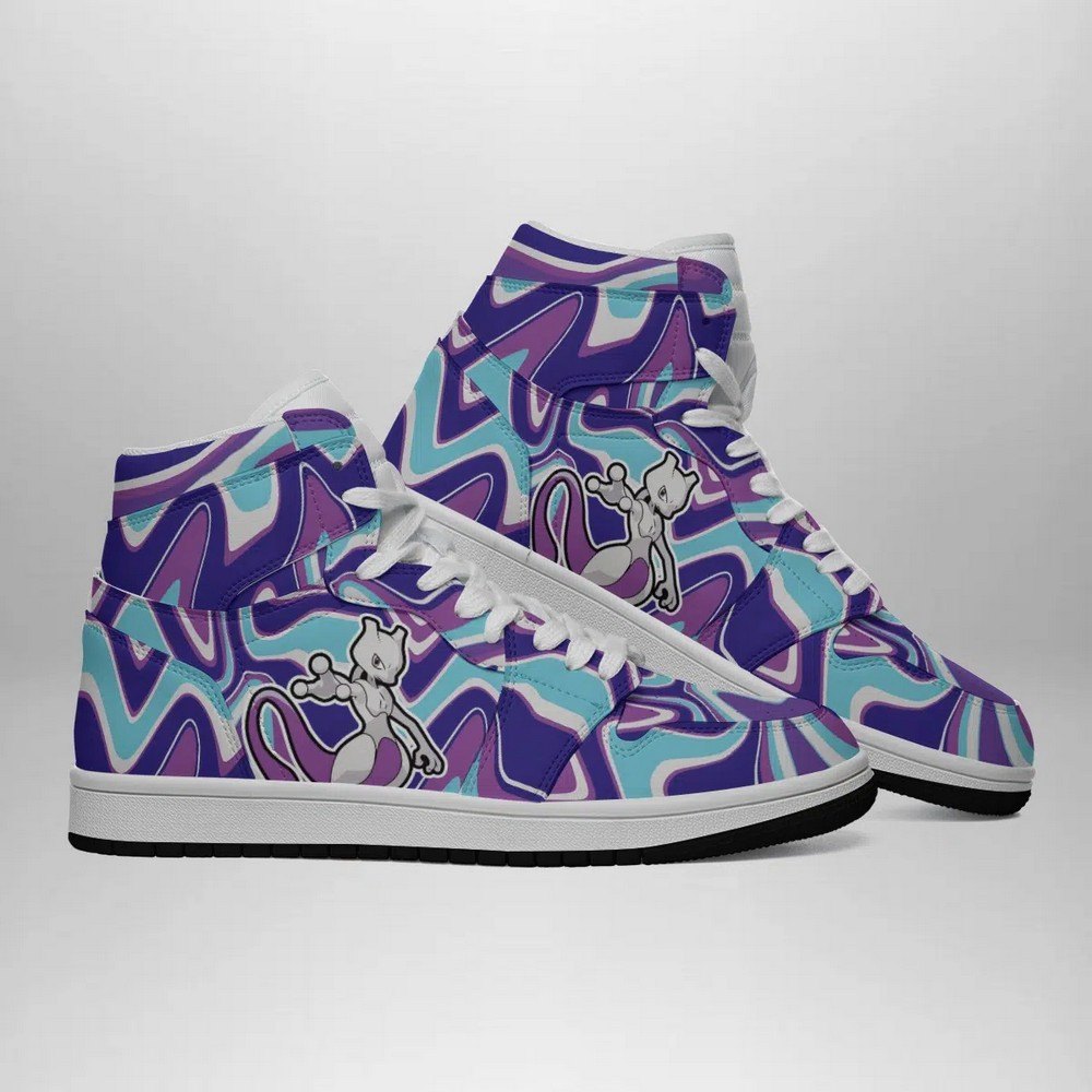 Ideafootwear Mewtwo Trippy Pokemon  AJ1 High Sneakers Shoes For Men And Women