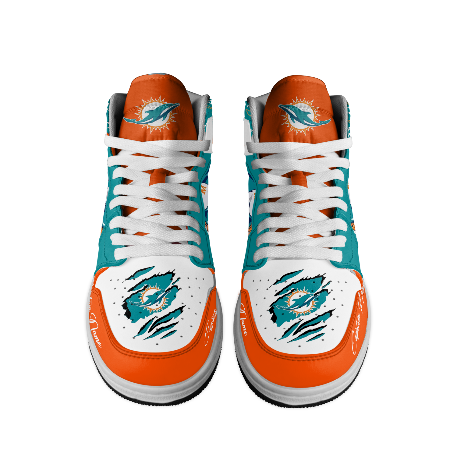 Ideafootwear Miami Dolphins AJ1 High Sneakers Shoes For Men And Women
