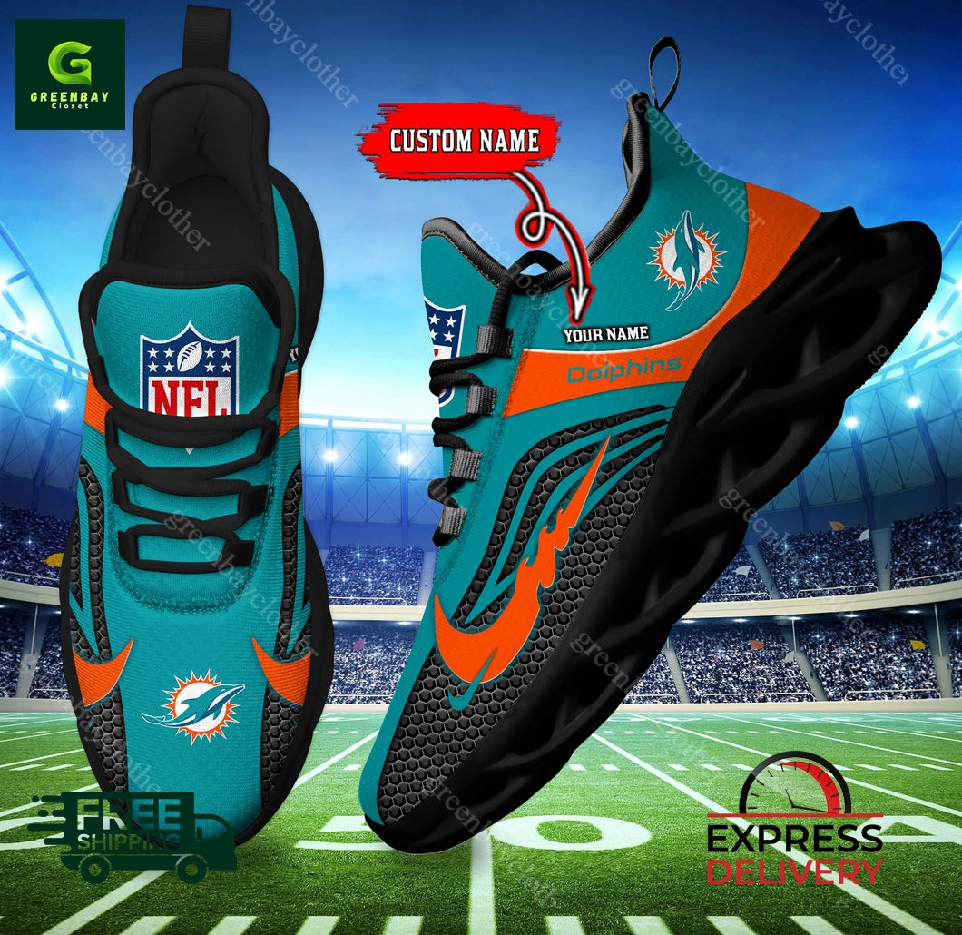 Ideafootwear Miami Dolphins Max Soul Shoes Sneakers For Men And Women
