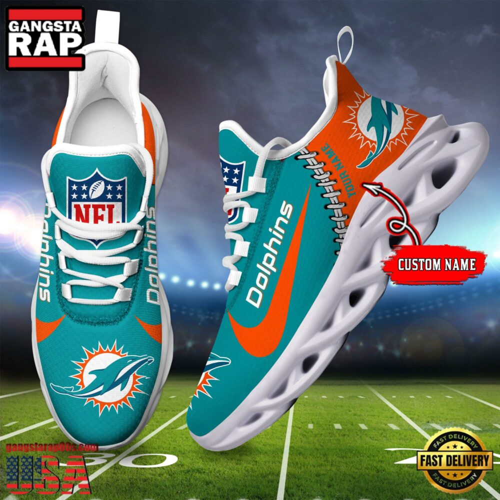 Ideafootwear Miami Dolphins Max Soul Shoes Sneakers For Men And Women