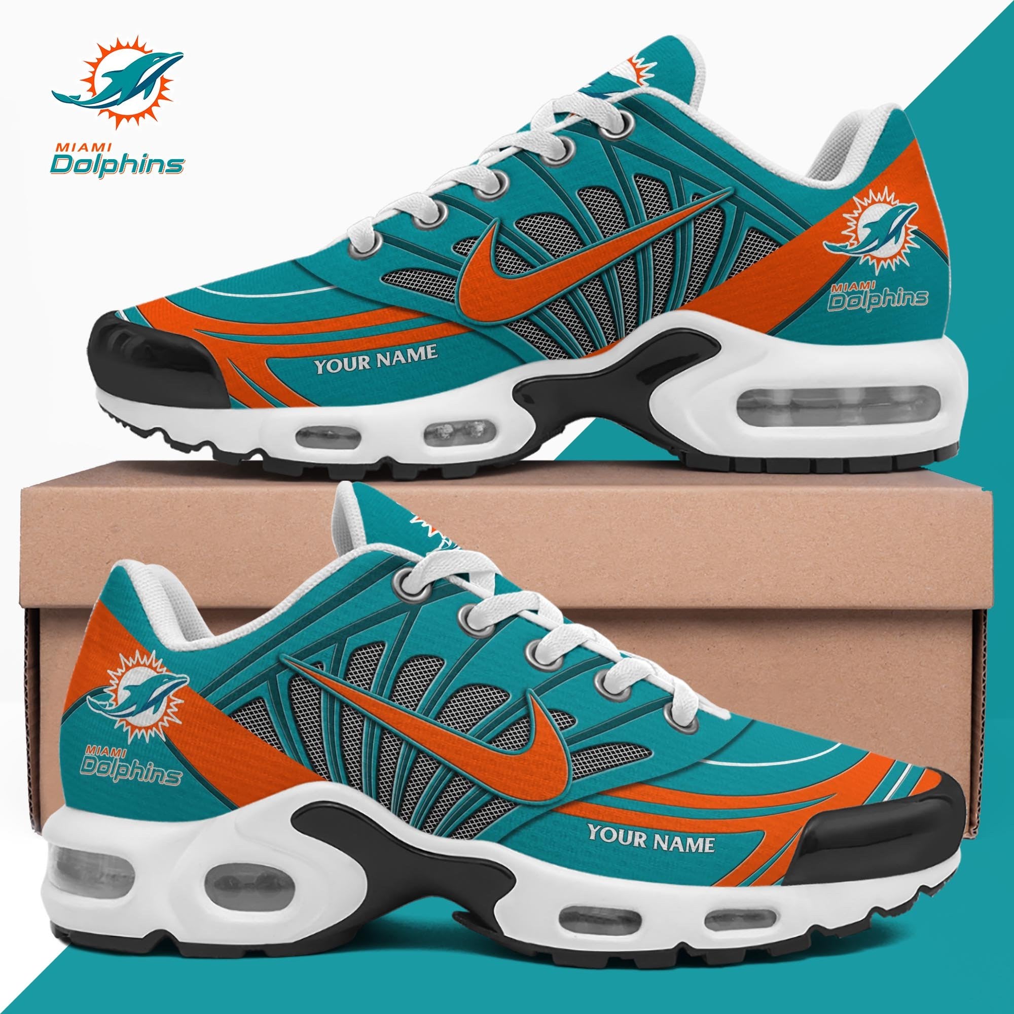 Ideafootwear Miami Dolphins TN Shoes Sneakers For Men And Women