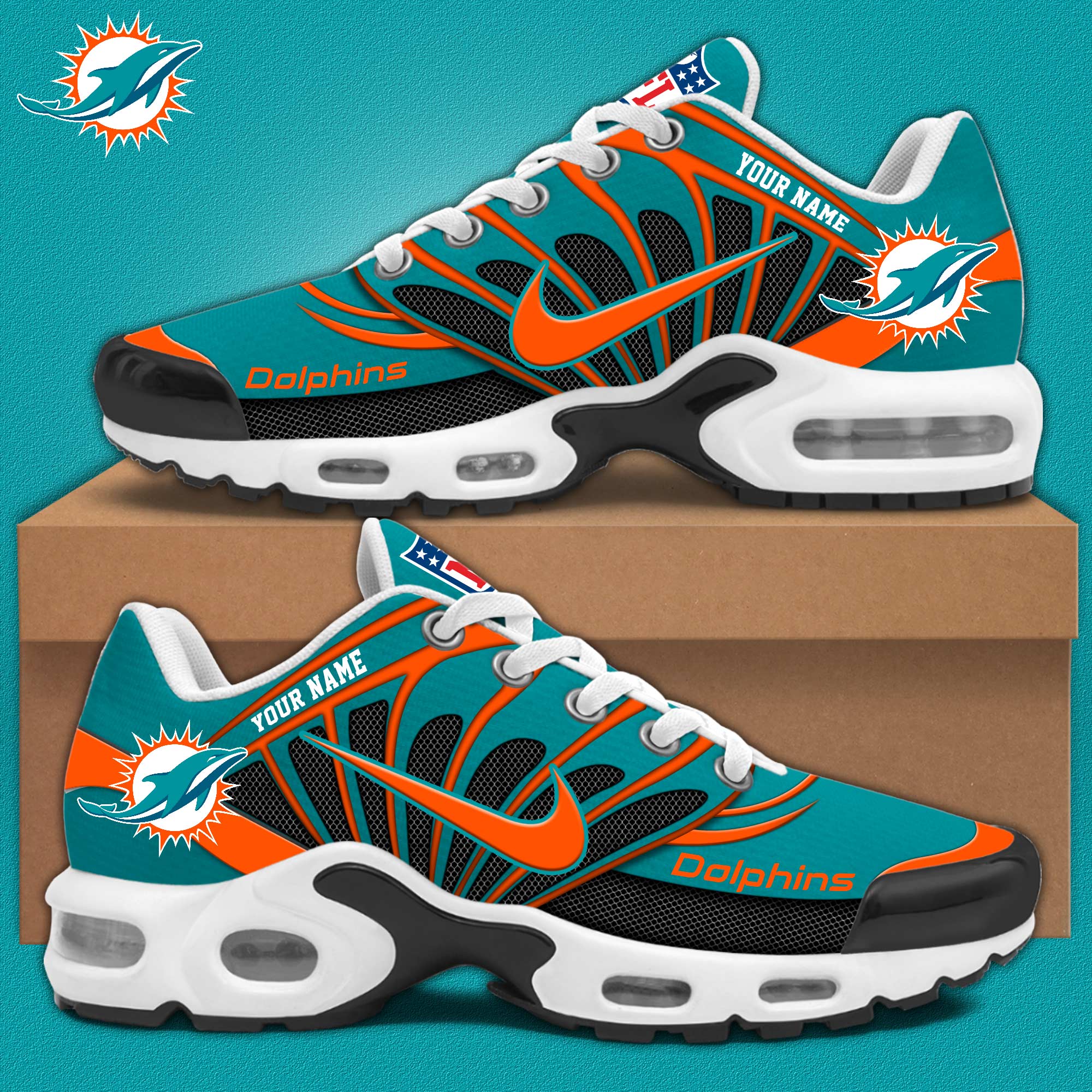 Ideafootwear Miami Dolphins TN Shoes Sneakers For Men And Women
