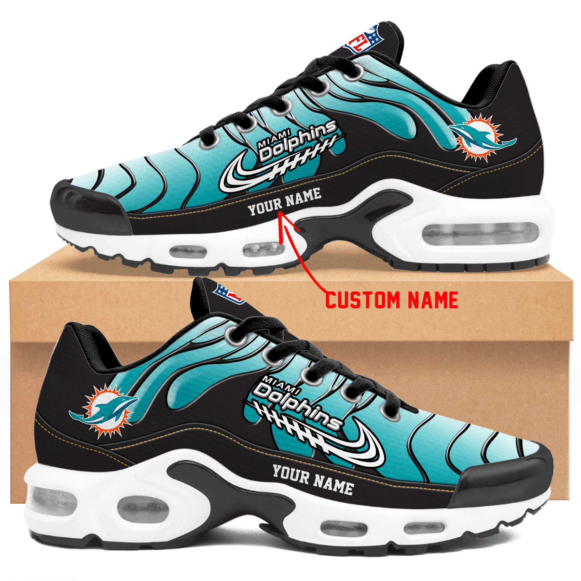 Ideafootwear Miami Dolphins TN Shoes Sneakers For Men And Women