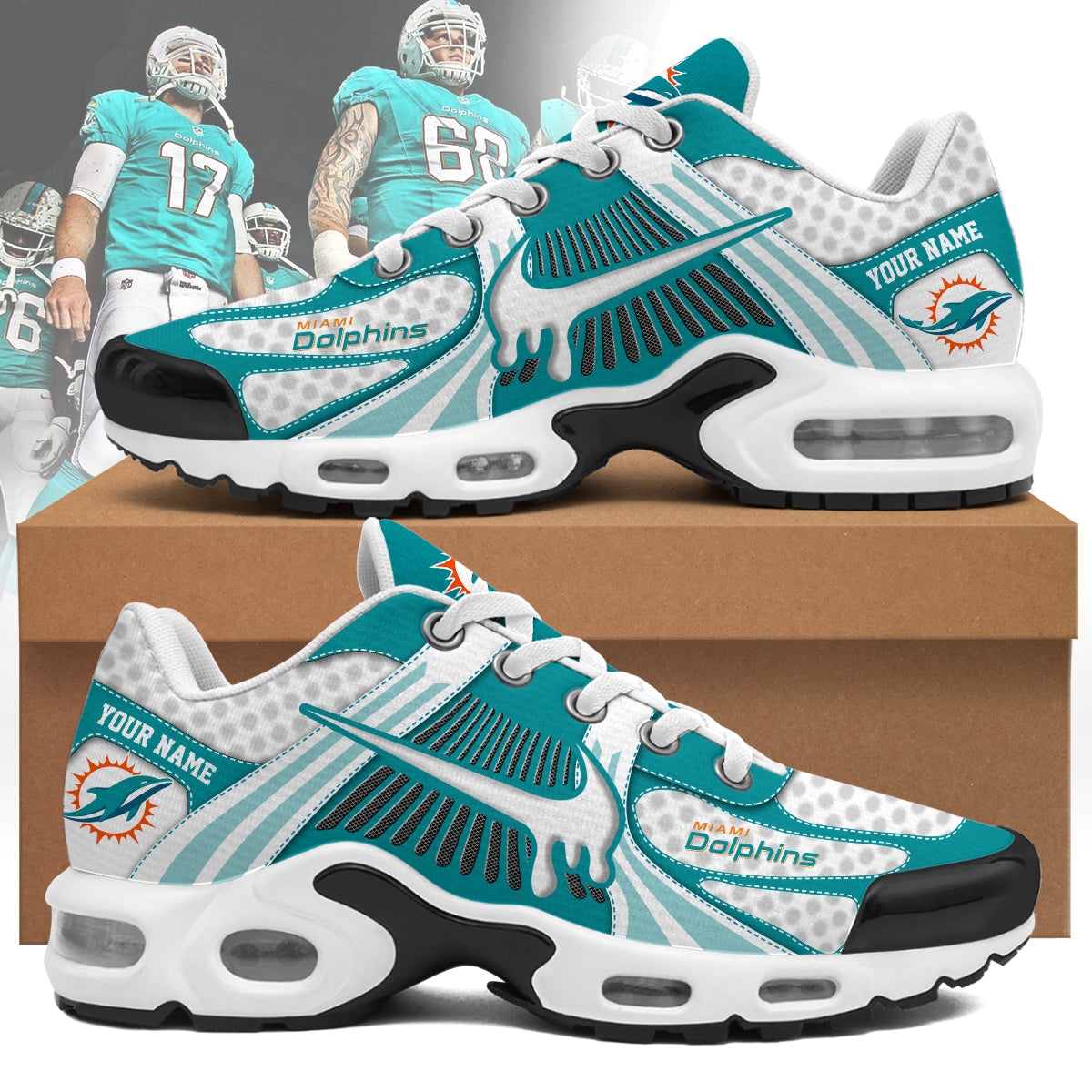 Ideafootwear Miami Dolphins TN Shoes Sneakers For Men And Women