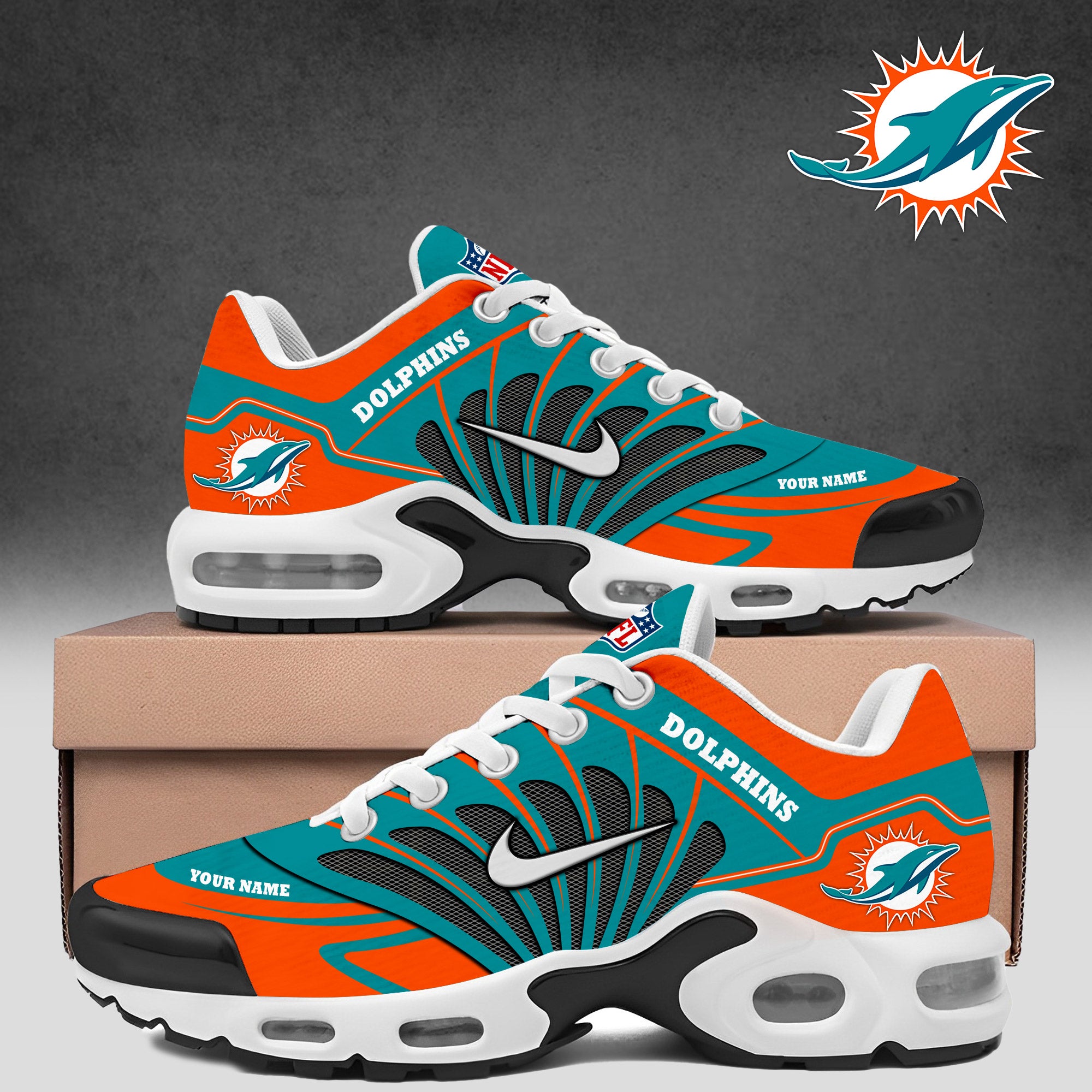 Ideafootwear Miami Dolphins TN Shoes Sneakers For Men And Women