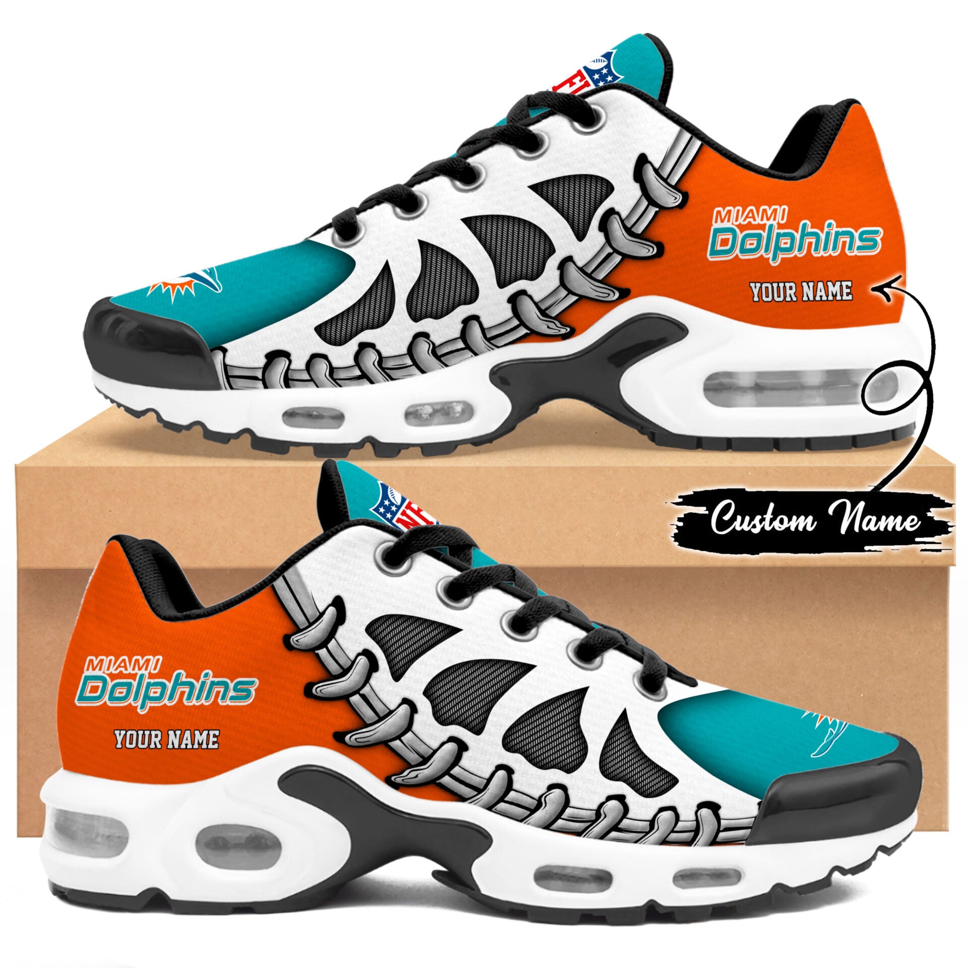 Ideafootwear Miami Dolphins TN Shoes Sneakers For Men And Women