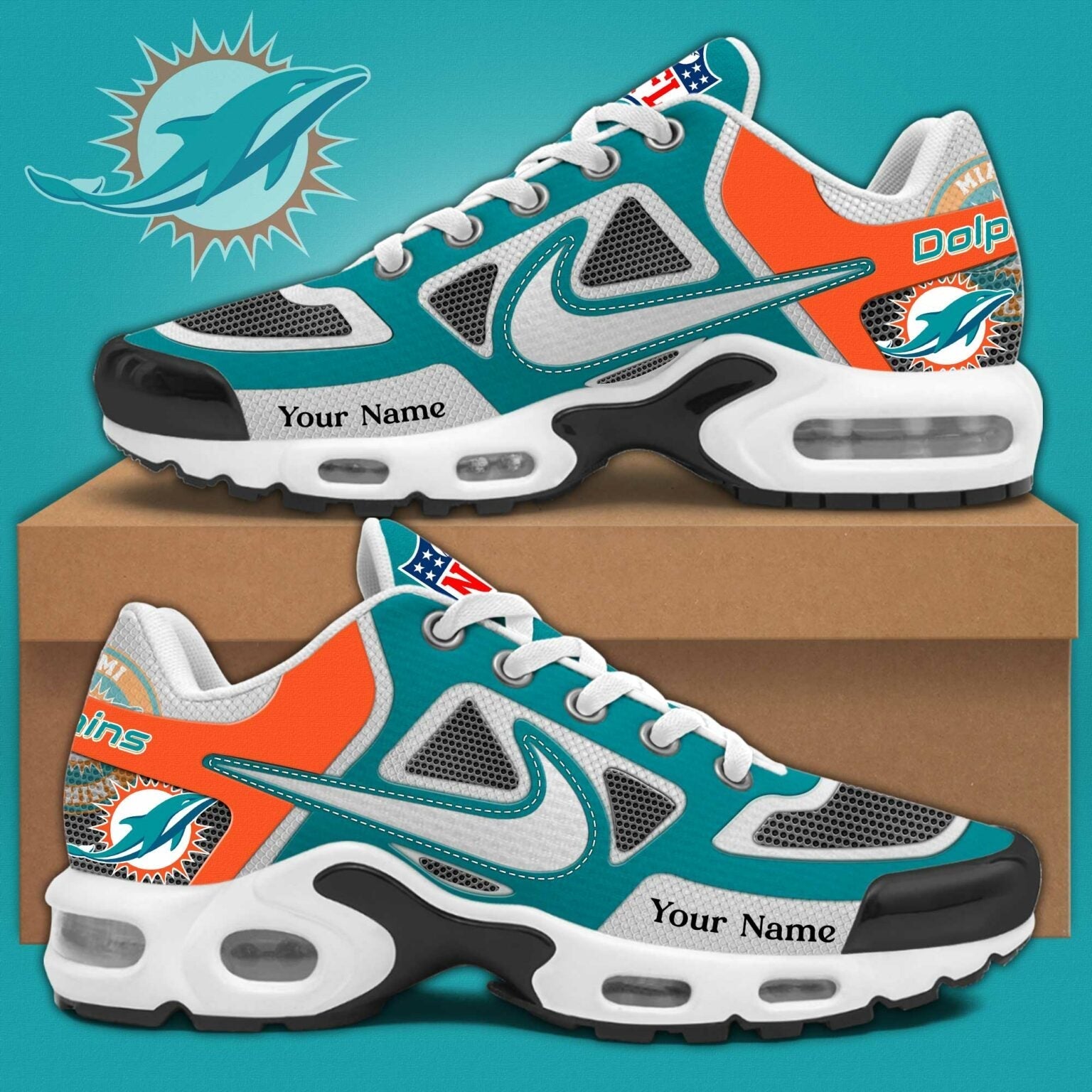 Ideafootwear Miami Dolphins TN Shoes Sneakers For Men And Women