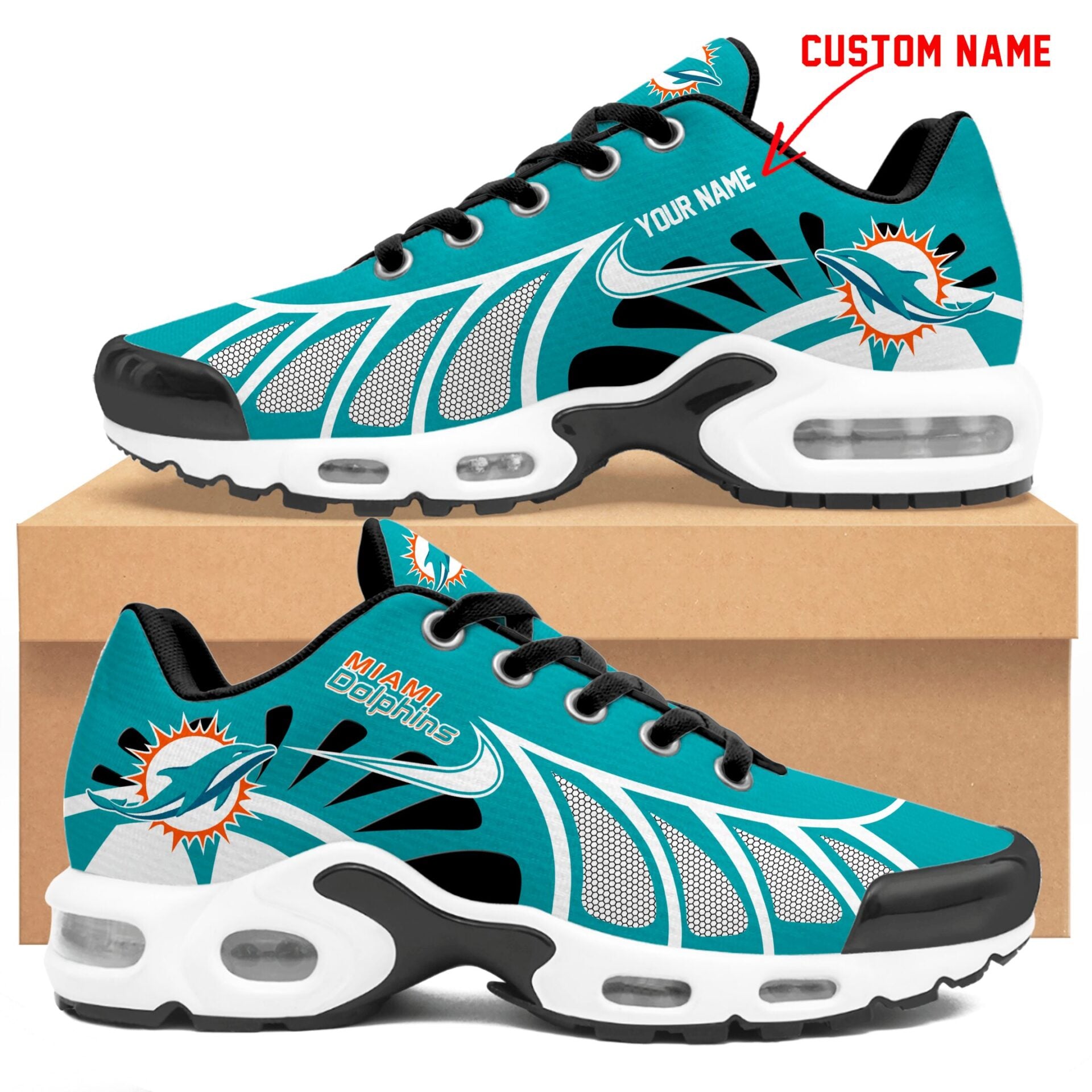Ideafootwear Miami Dolphins TN Shoes Sneakers For Men And Women