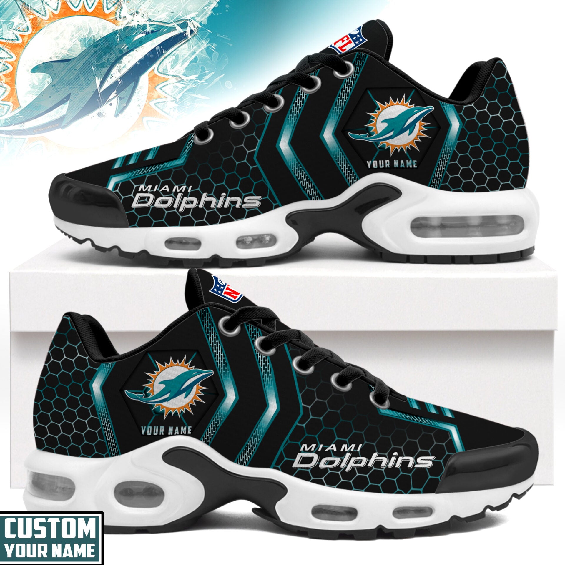 Ideafootwear Miami Dolphins TN Shoes Sneakers For Men And Women