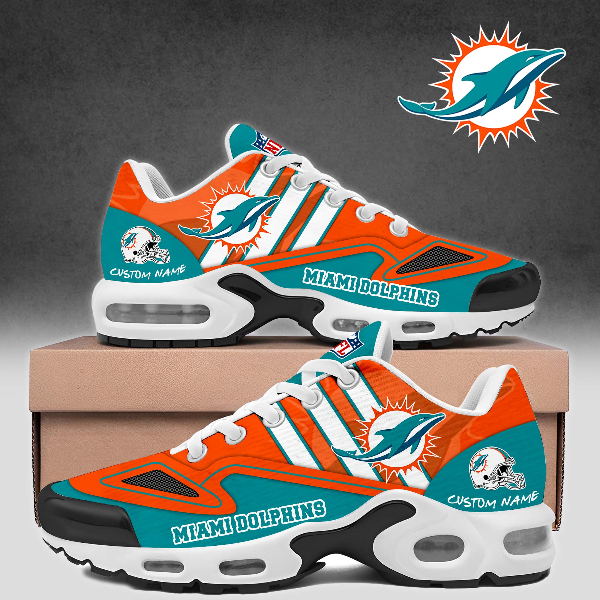 Ideafootwear Miami Dolphins TN Shoes Sneakers For Men And Women