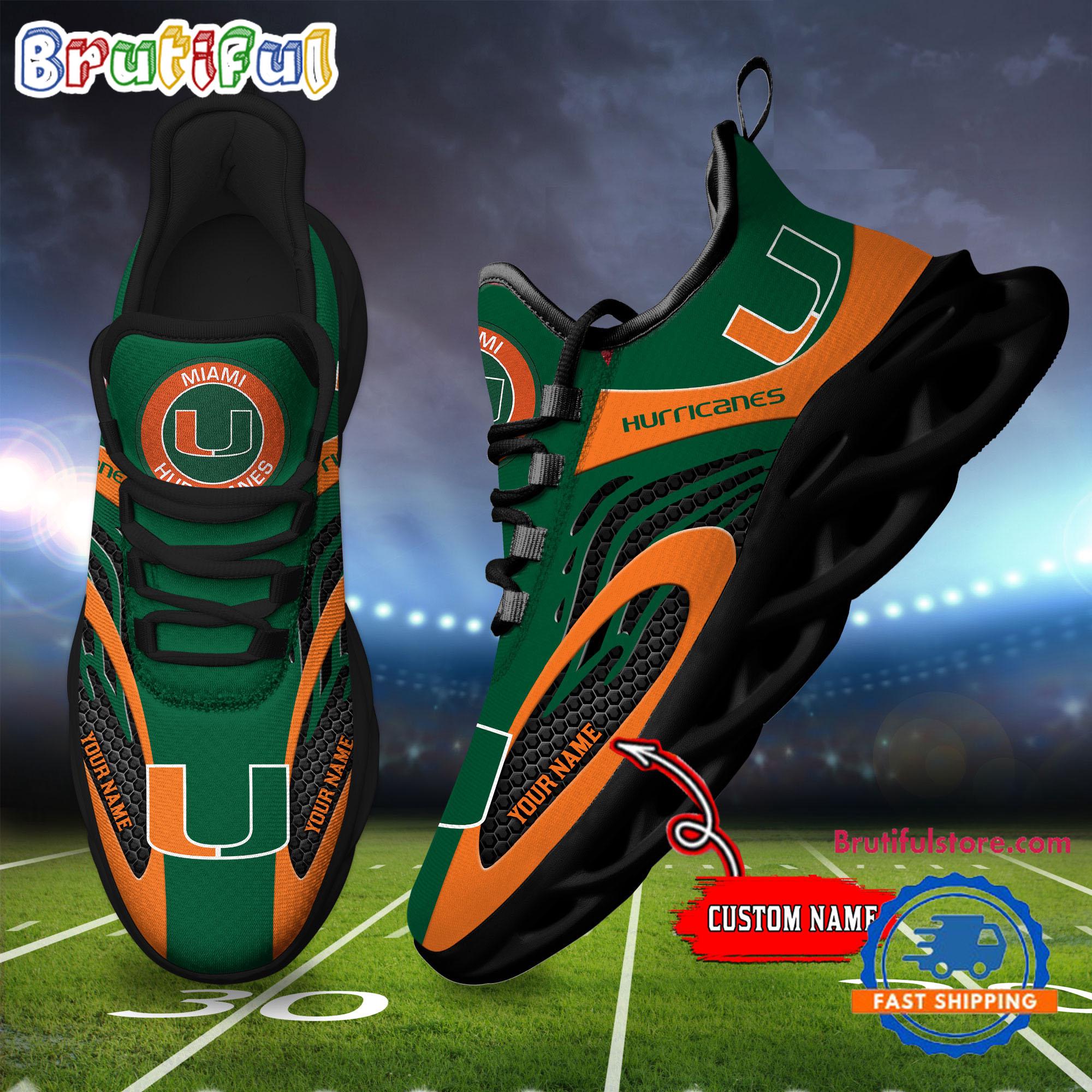 Ideafootwear Miami Hurricanes Max Soul Shoes Sneakers For Men And Women