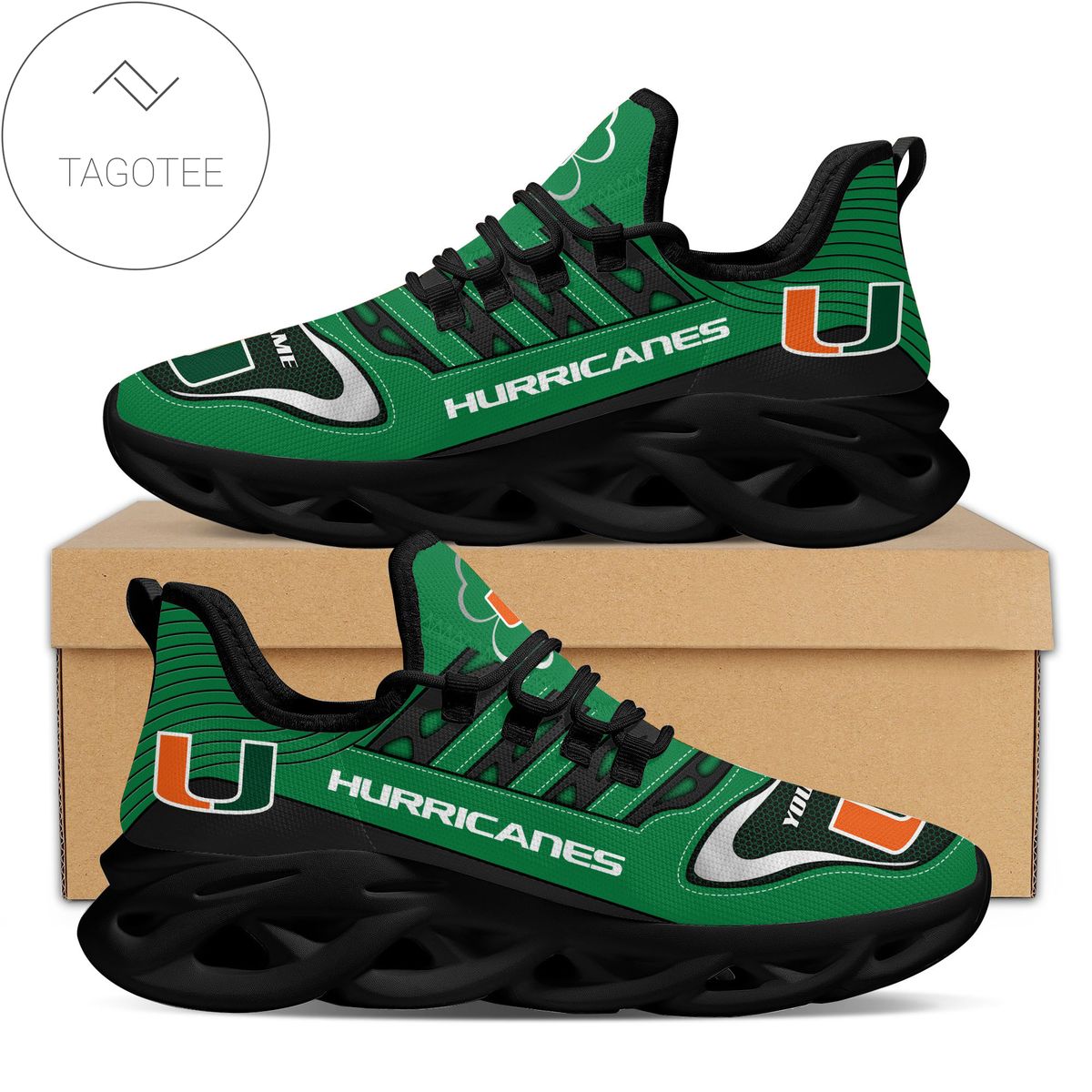 Ideafootwear Miami Hurricanes Max Soul Shoes Sneakers For Men And Women