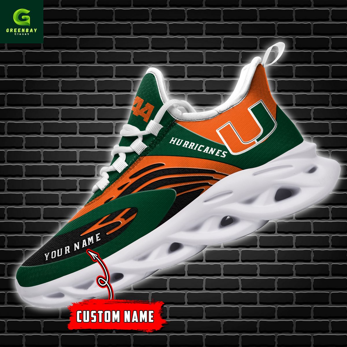 Ideafootwear Miami Hurricanes Max Soul Shoes Sneakers For Men And Women
