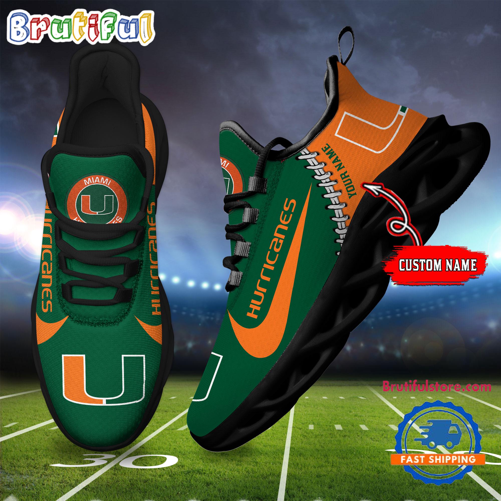 Ideafootwear Miami Hurricanes Max Soul Shoes Sneakers For Men And Women