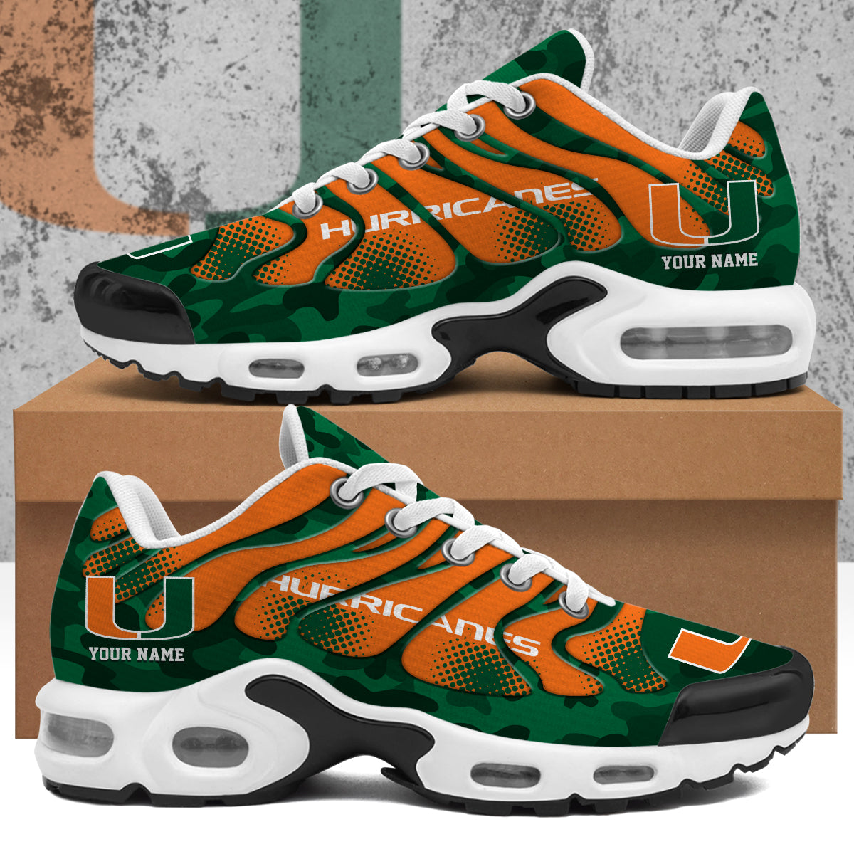 Ideafootwear Miami Hurricanes TN Shoes Sneakers For Men And Women