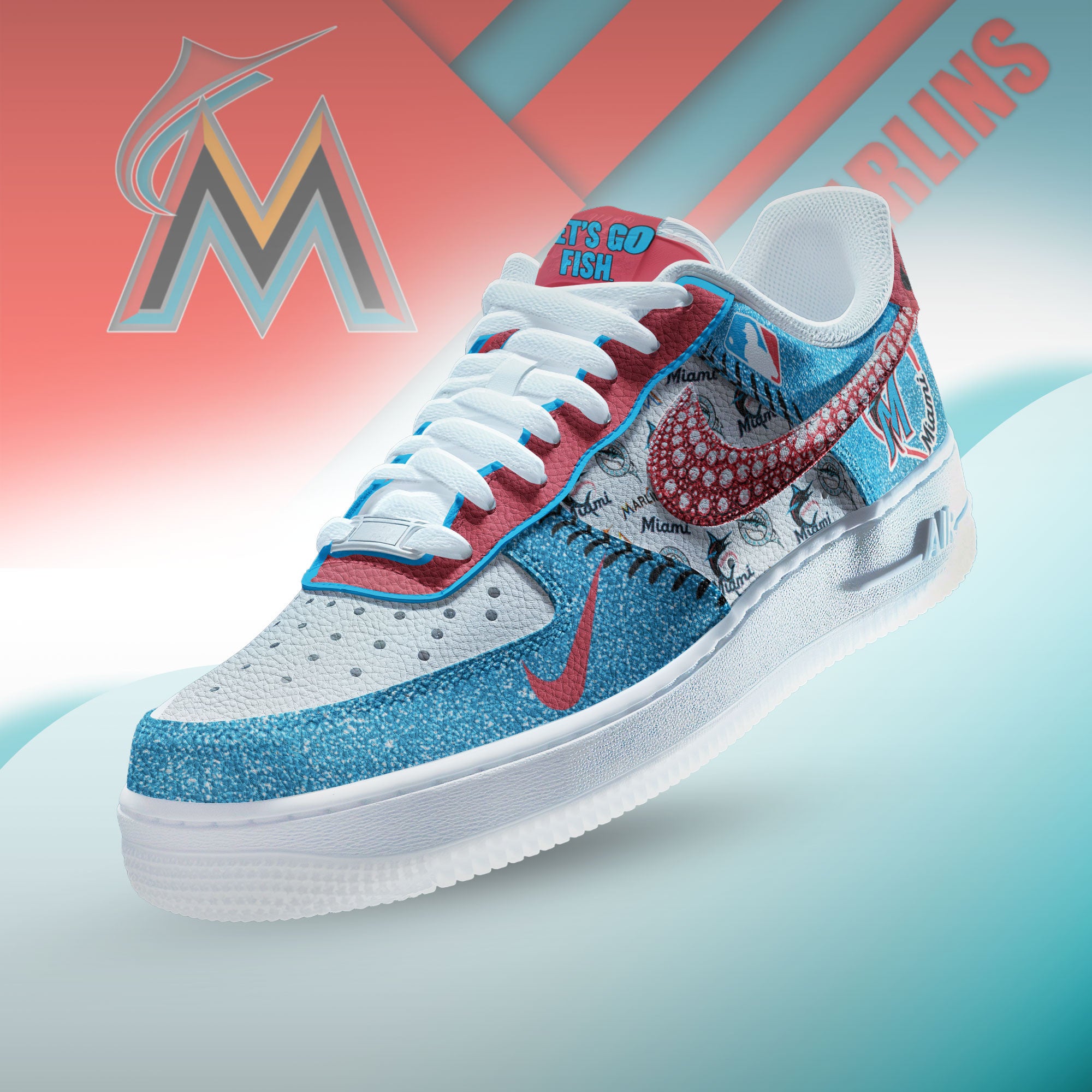 Ideafootwear Miami Marlins Air Low-Top Sneakers Shoes For Men And Women 2