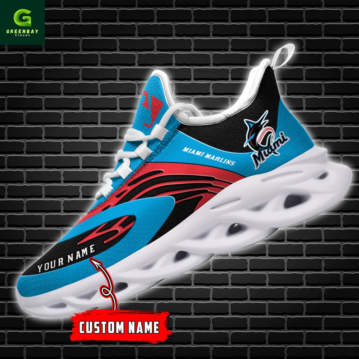 Ideafootwear Miami Marlins Max Soul Shoes Sneakers For Men And Women
