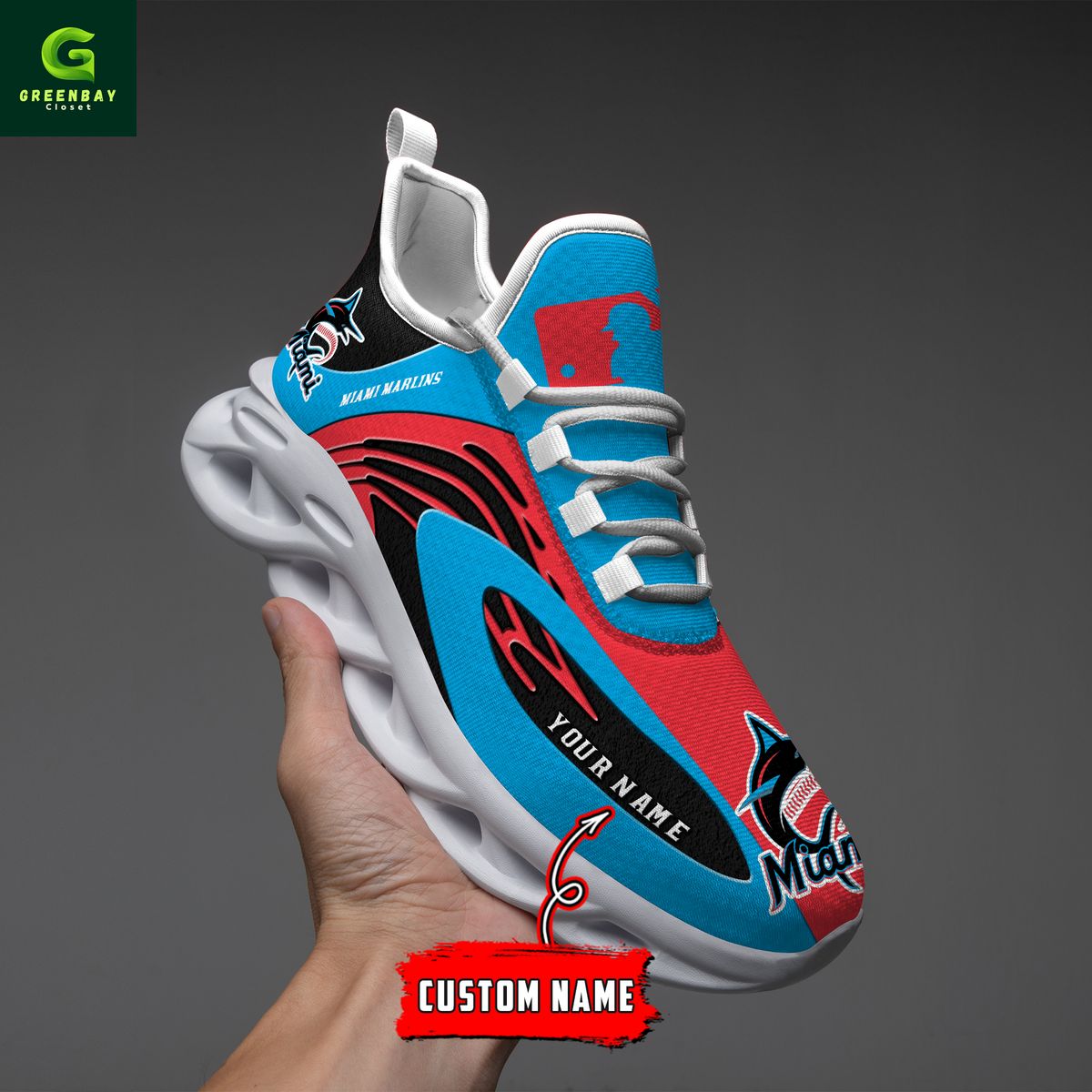 Ideafootwear Miami Marlins Max Soul Shoes Sneakers For Men And Women