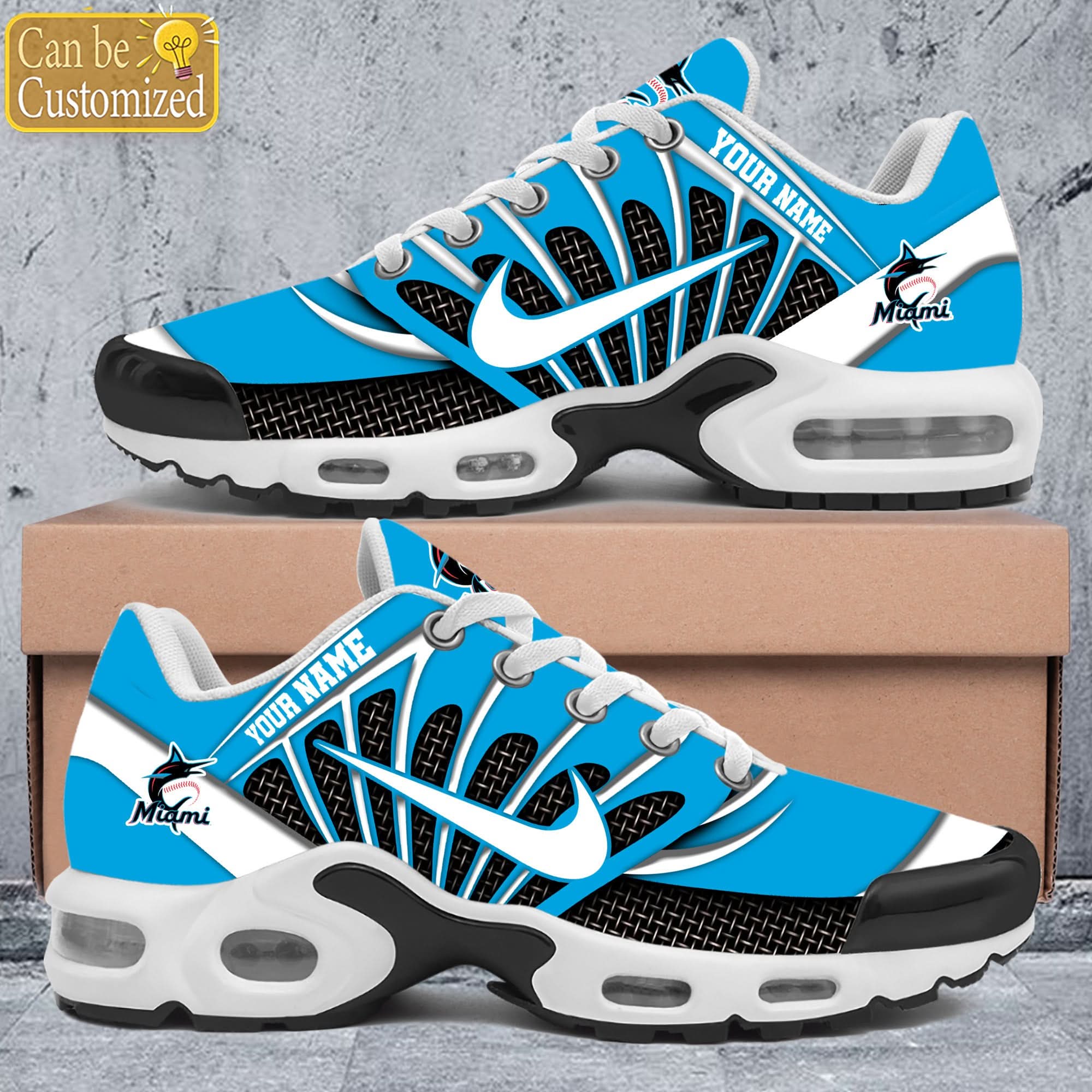 Ideafootwear Miami Marlins TN Shoes Sneakers For Men And Women