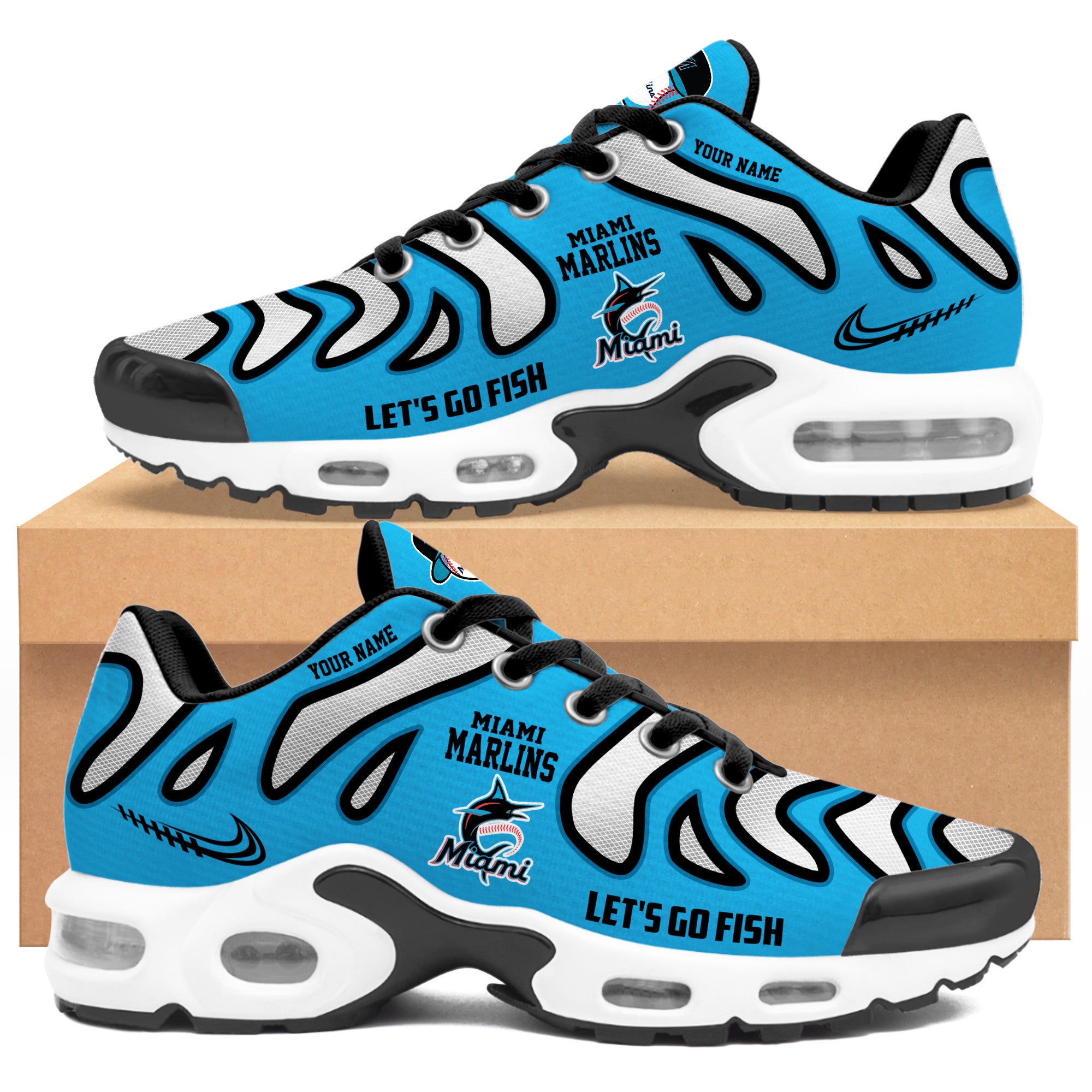 Ideafootwear Miami Marlins TN Shoes Sneakers For Men And Women