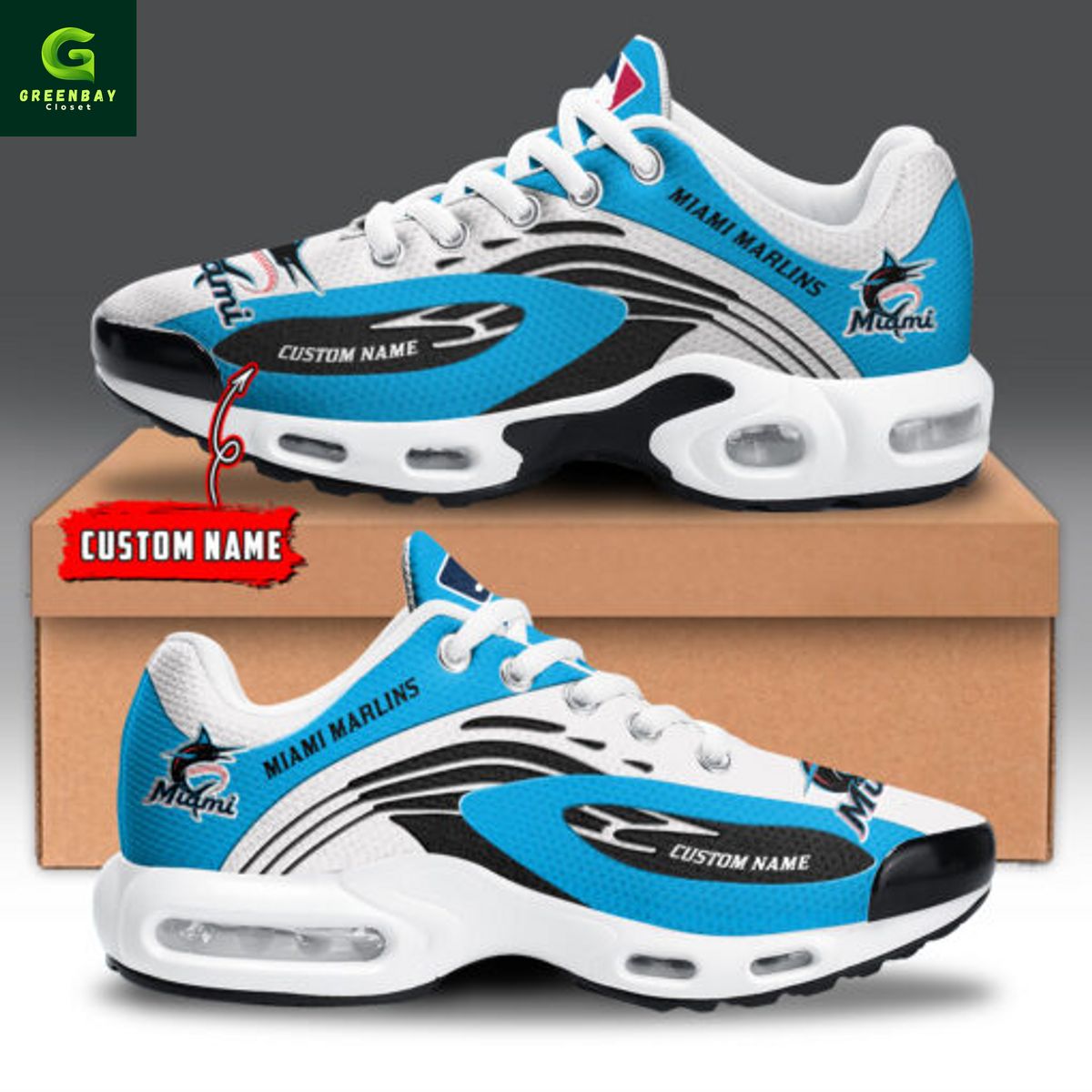 Ideafootwear Miami Marlins TN Shoes Sneakers For Men And Women