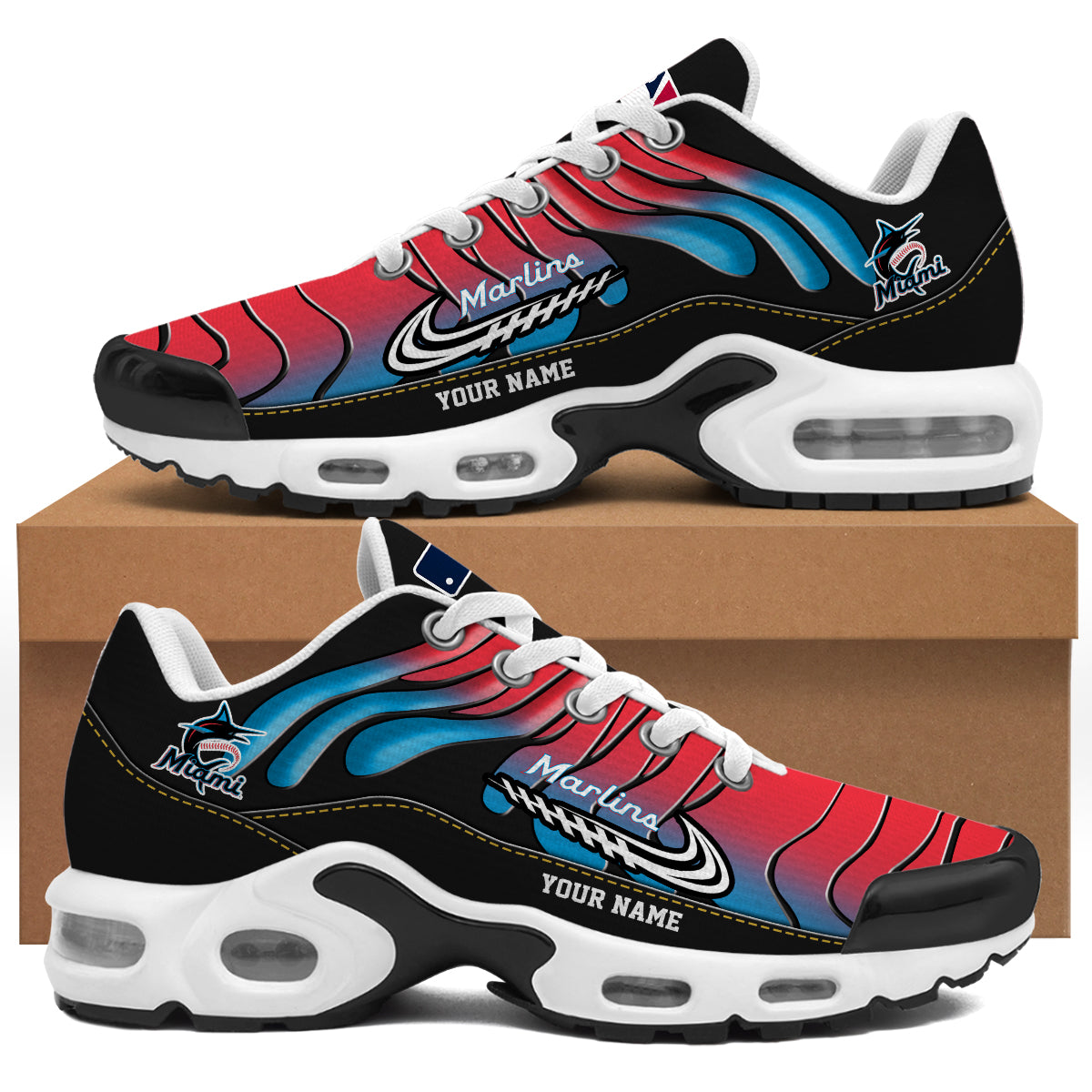 Ideafootwear Miami Marlins TN Shoes Sneakers For Men And Women