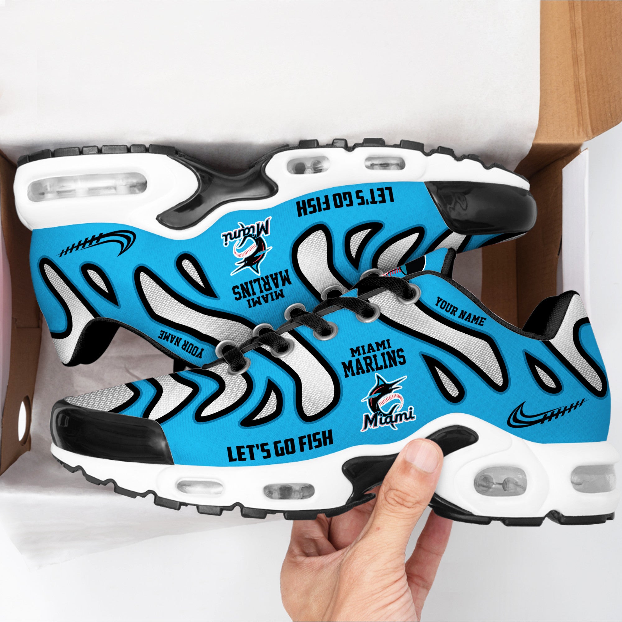 Ideafootwear Miami Marlins TN Shoes Sneakers For Men And Women