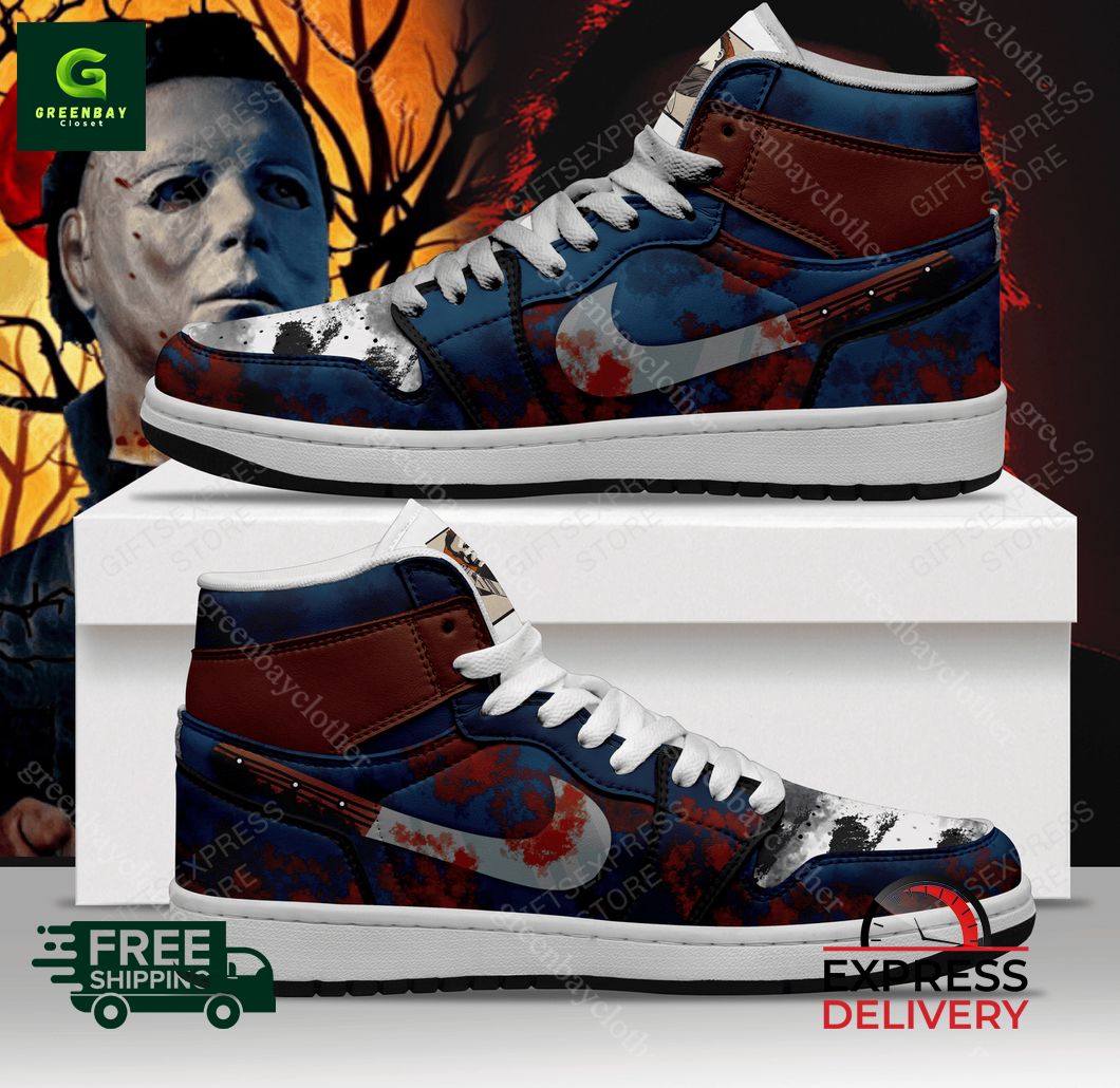 Ideafootwear Michael Myers AJ1 High Sneakers Shoes For Men And Women