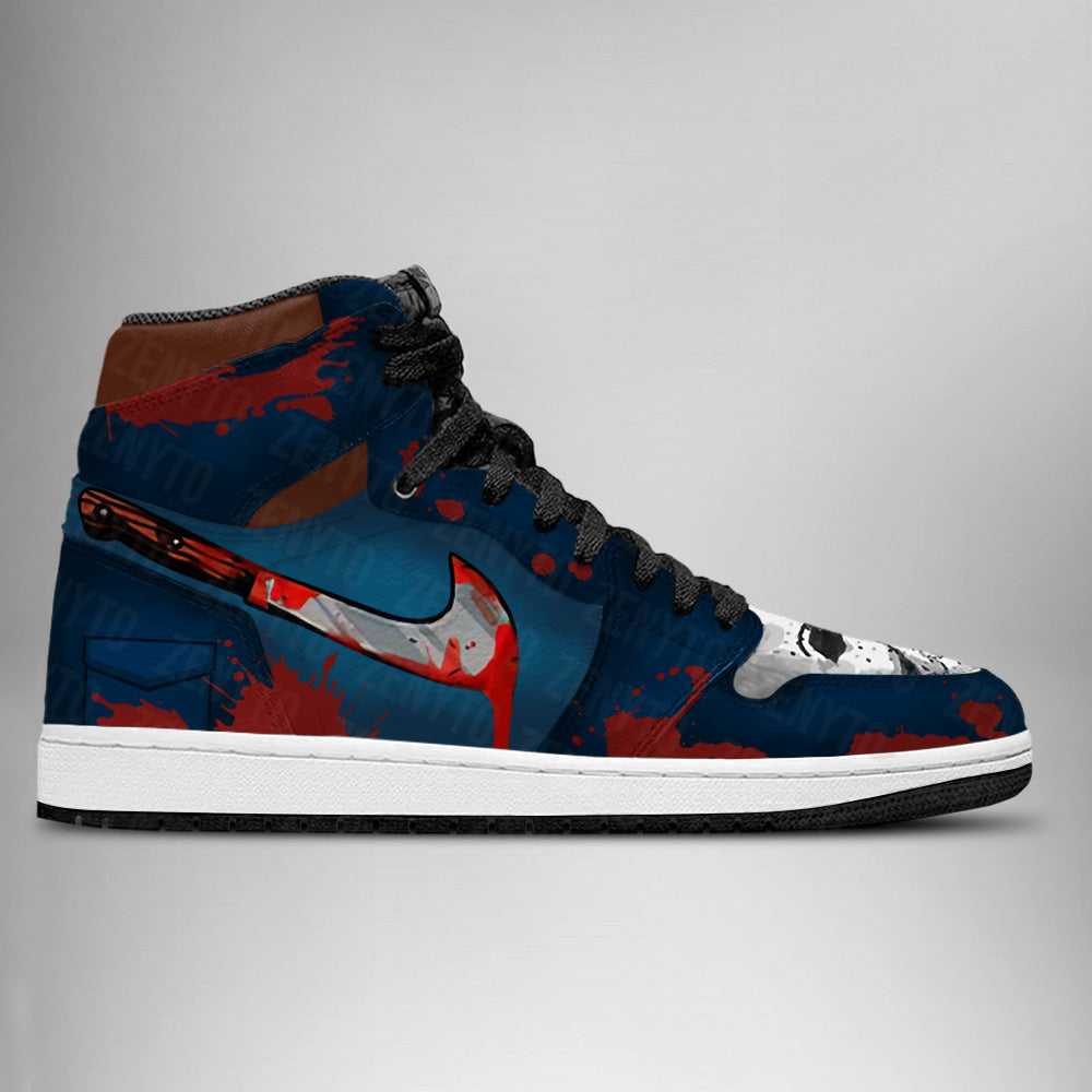 Ideafootwear Michael Myers Halloween AJ1 High Sneakers Shoes For Men And Women