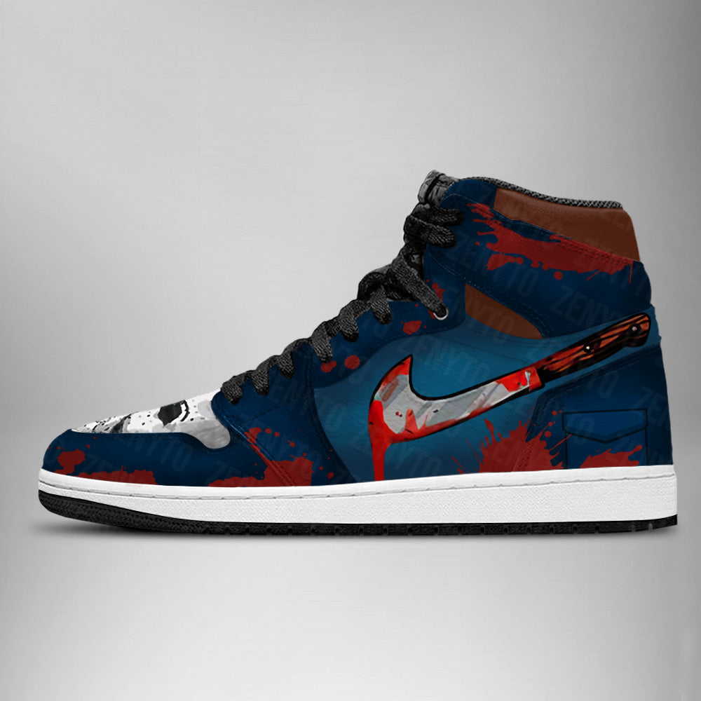 Ideafootwear Michael Myers Halloween AJ1 High Sneakers Shoes For Men And Women