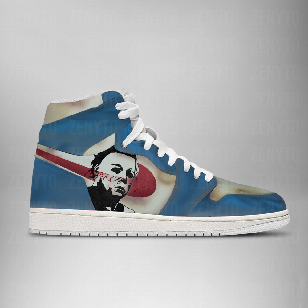 Ideafootwear Michael Myers Halloween V2 AJ1 High Sneakers Shoes For Men And Women