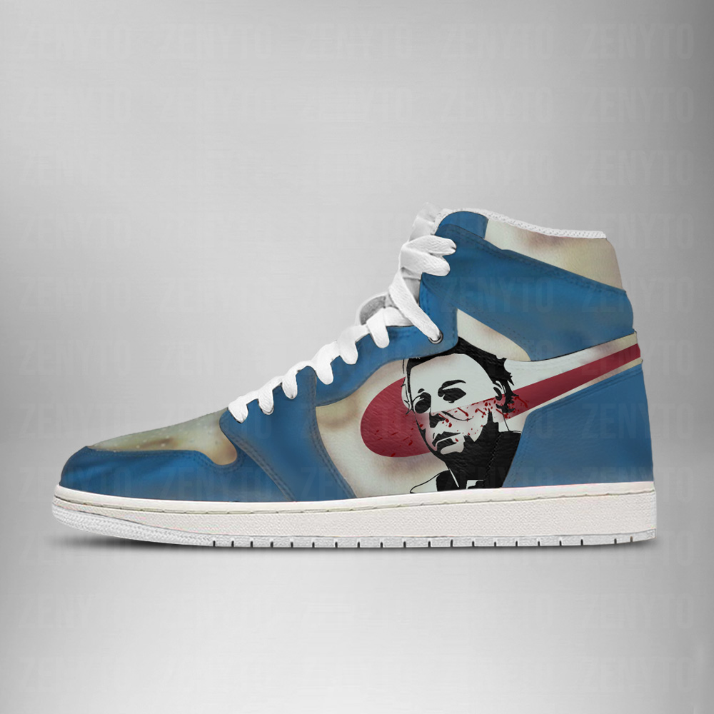 Ideafootwear Michael Myers Halloween V2 AJ1 High Sneakers Shoes For Men And Women
