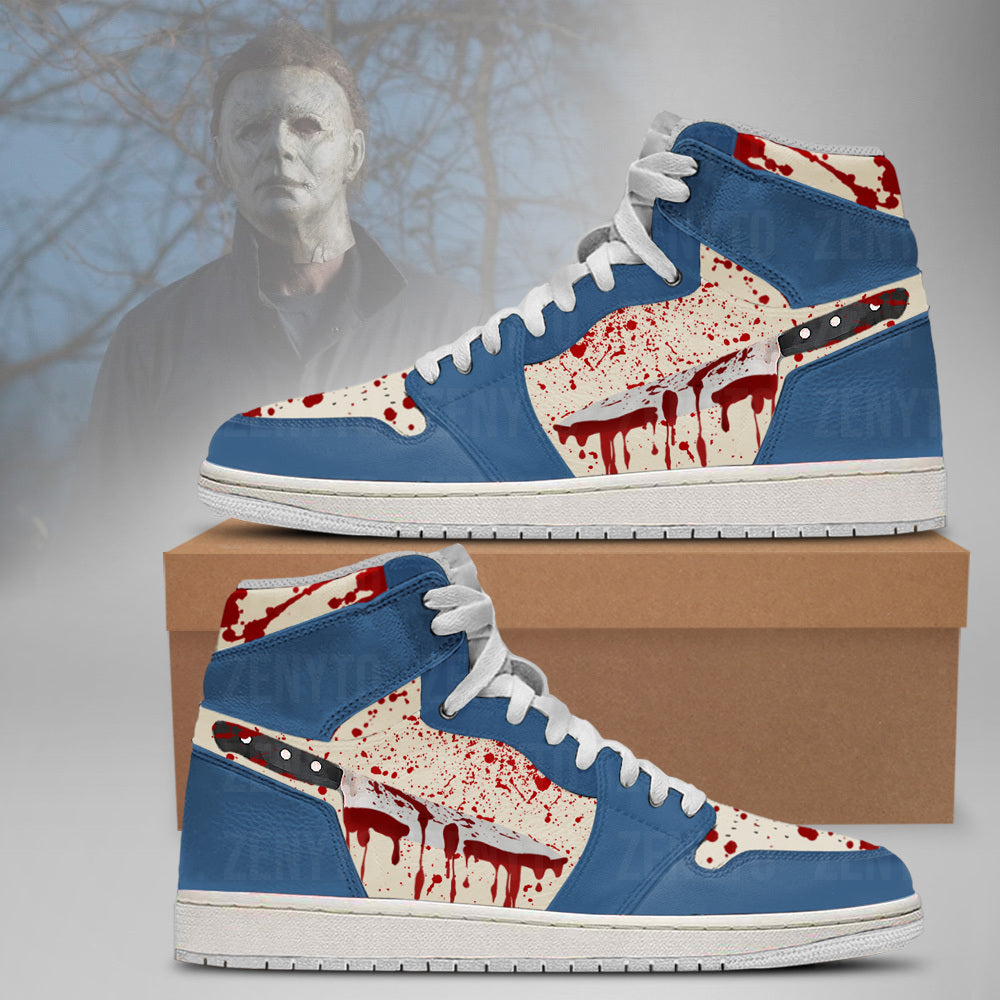 Ideafootwear Michael Myers Halloween V3 AJ1 High Sneakers Shoes For Men And Women