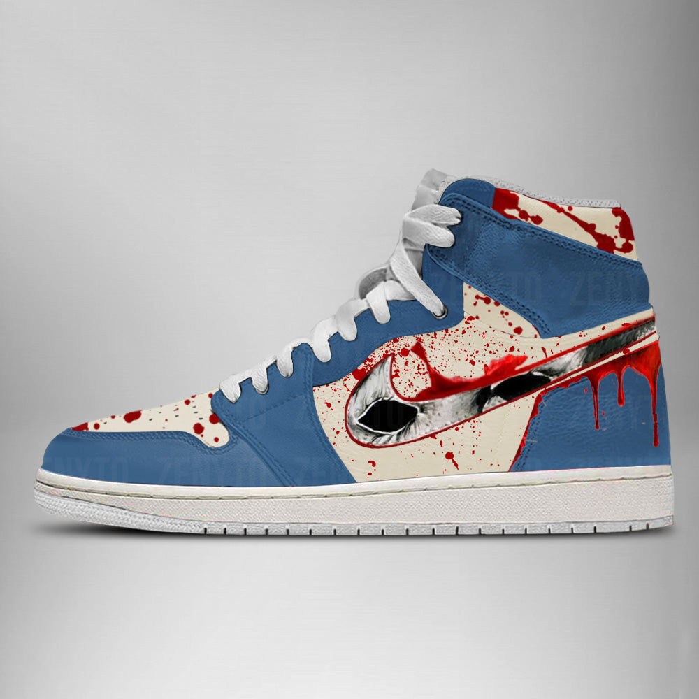 Ideafootwear Michael Myers Halloween V4 AJ1 High Sneakers Shoes For Men And Women